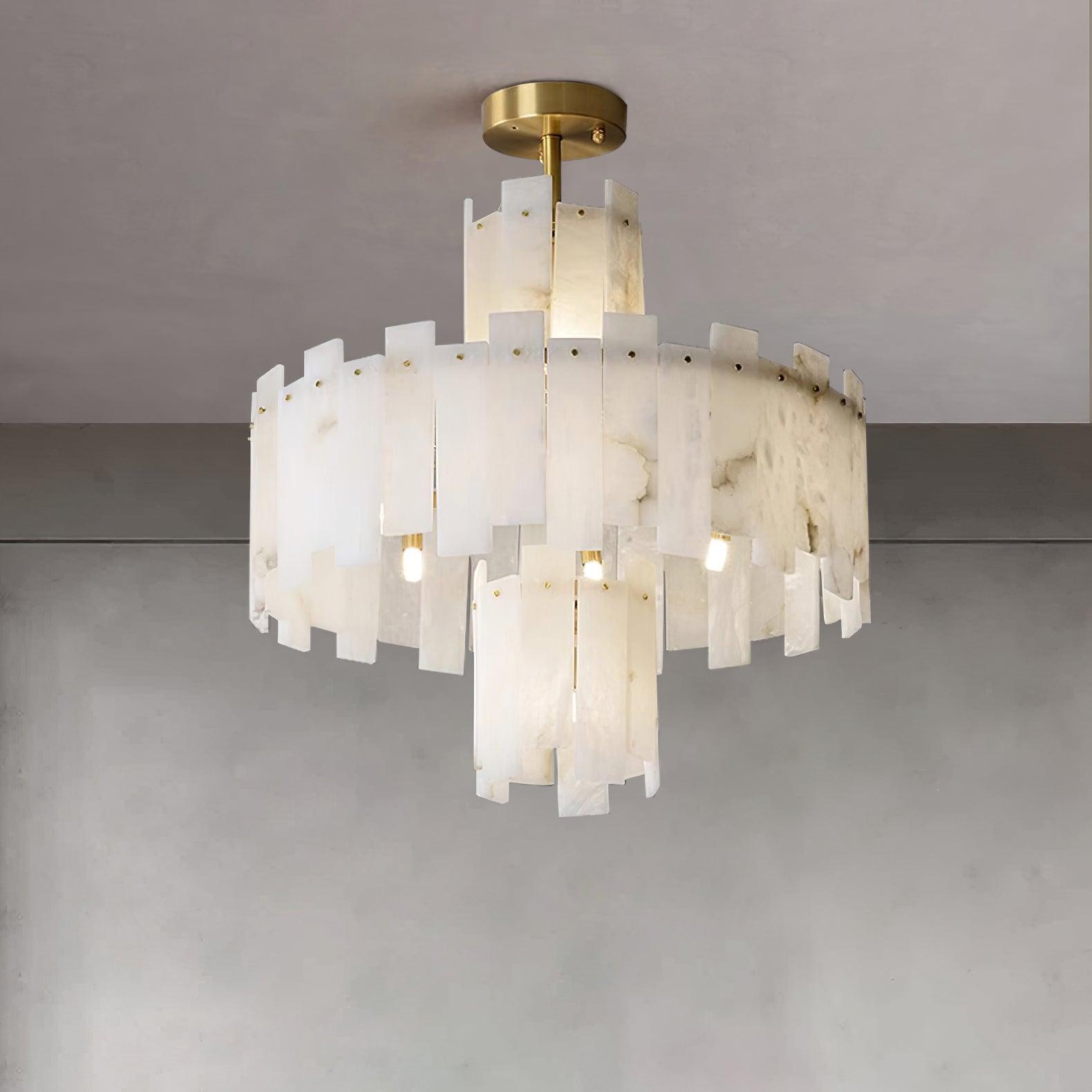 Soraya Art Deco Alabaster Chandelier - Neutralighting
