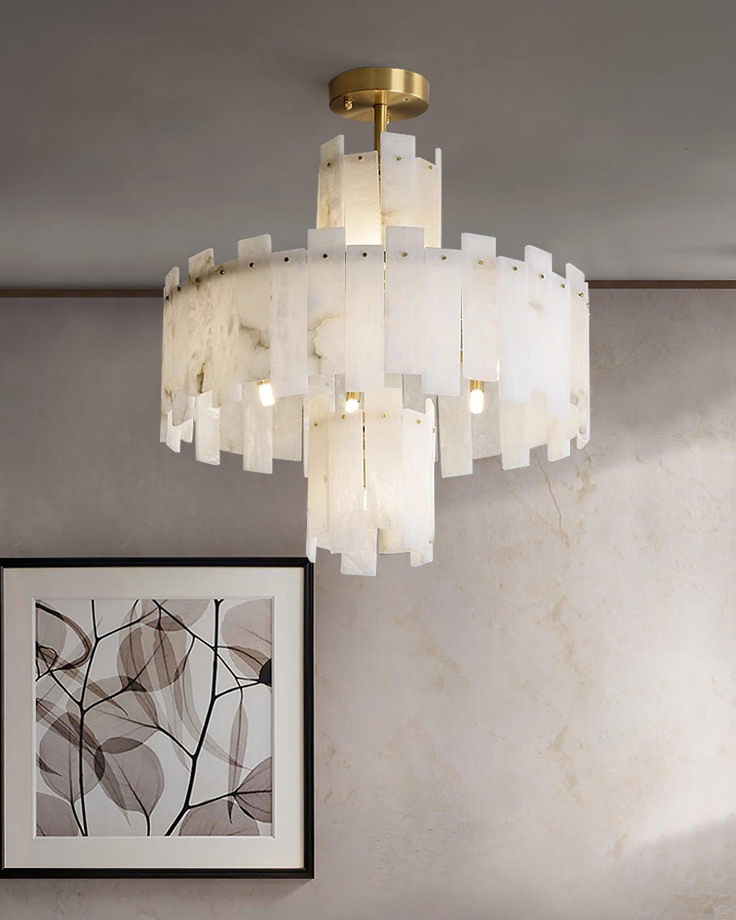 Soraya Art Deco Alabaster Chandelier - Neutralighting