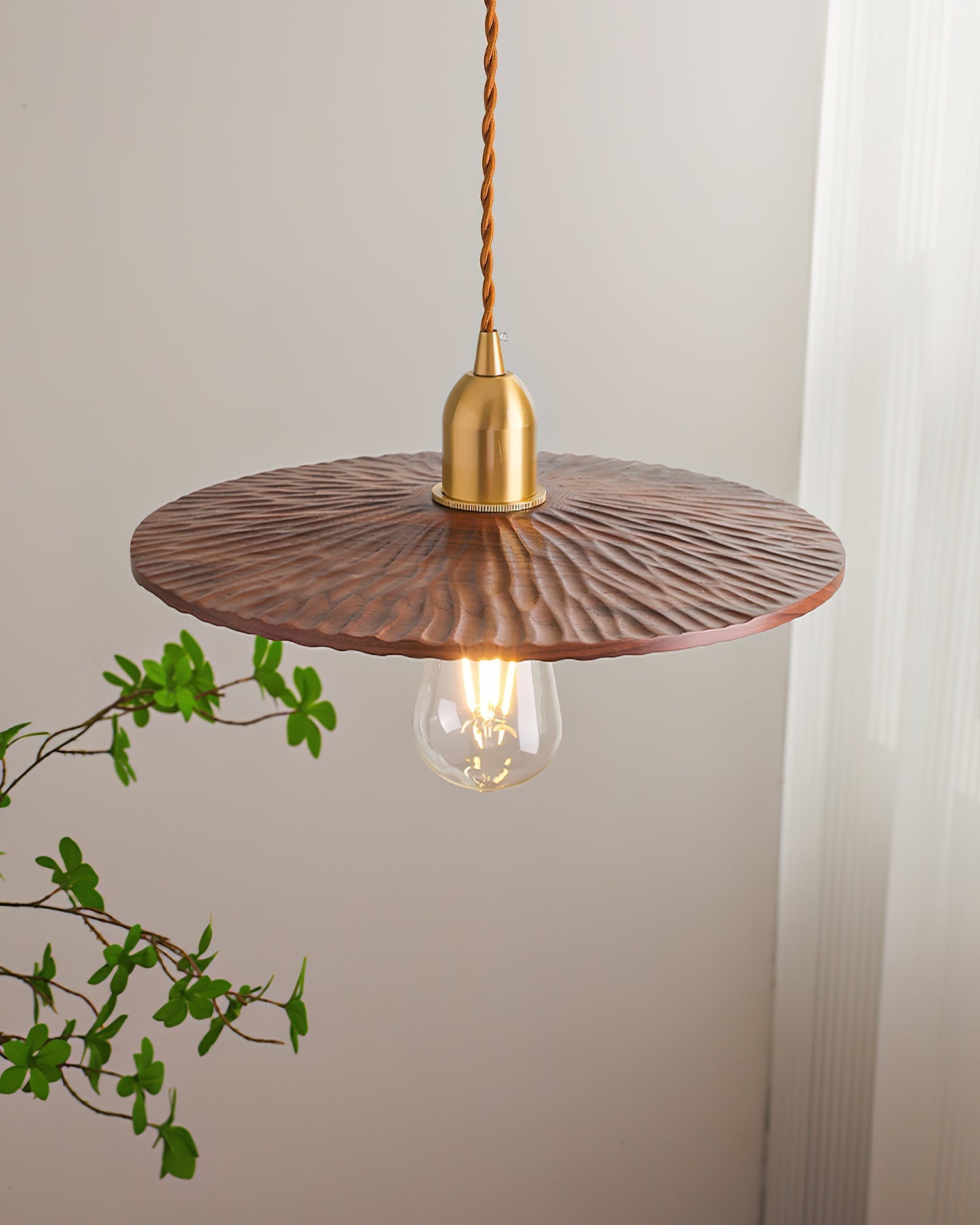 Rei Pendelleuchte Holz Rund Vintage-Letslighting