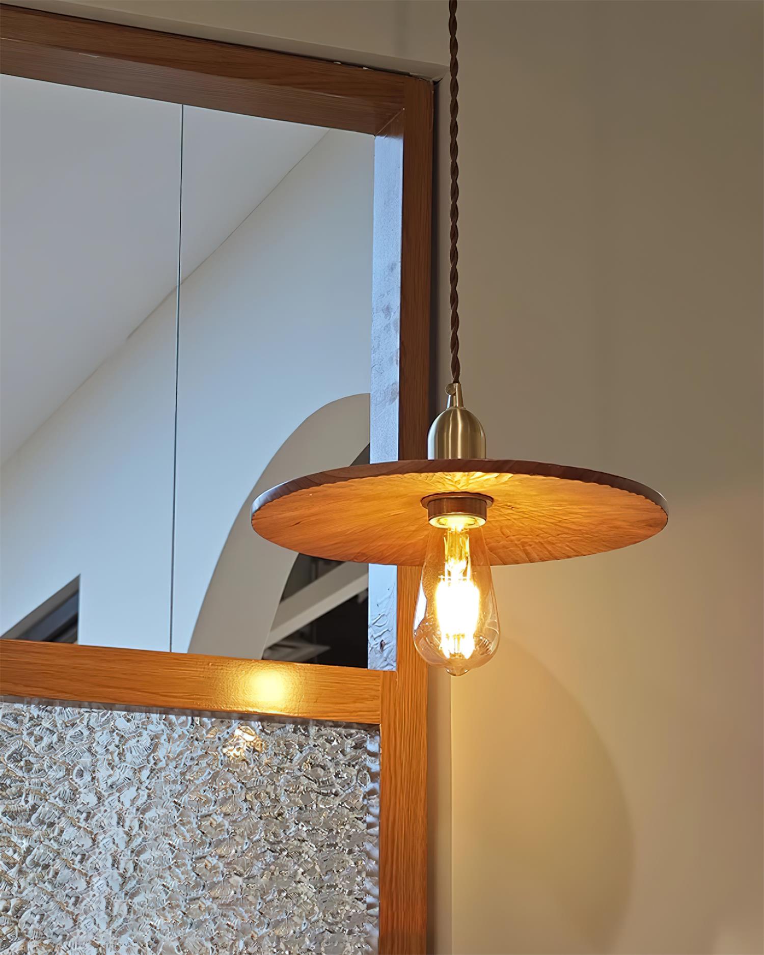 Rei Pendelleuchte Holz Rund Vintage-Letslighting