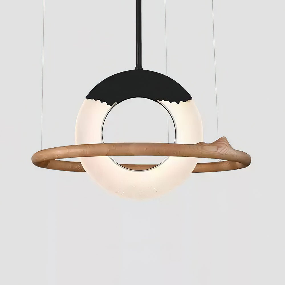 Mytalan Kreisförmige Pendelleuchte aus Holz-Letslighting