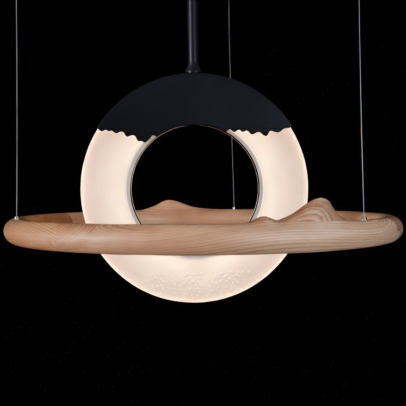 Mytalan Kreisförmige Pendelleuchte aus Holz-Letslighting