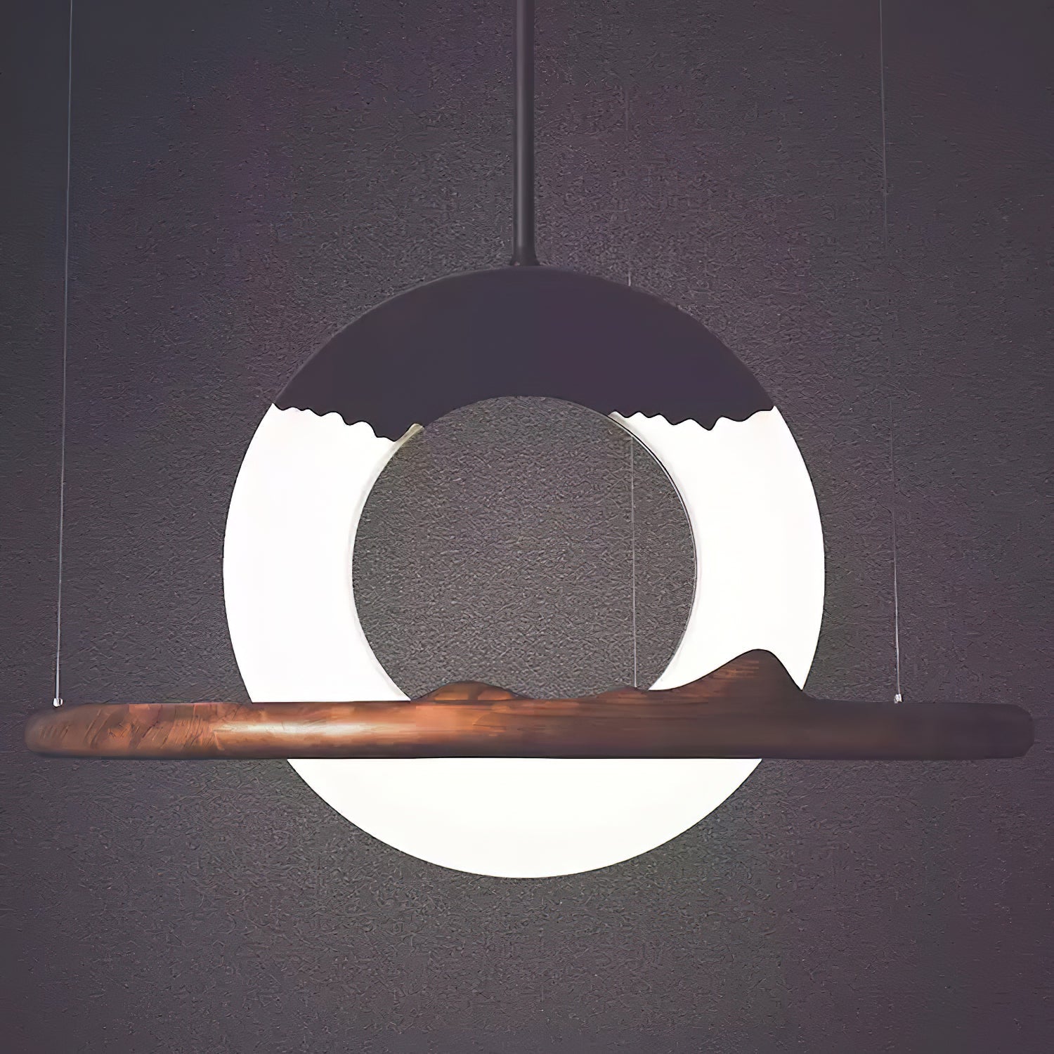 Mytalan Kreisförmige Pendelleuchte aus Holz-Letslighting