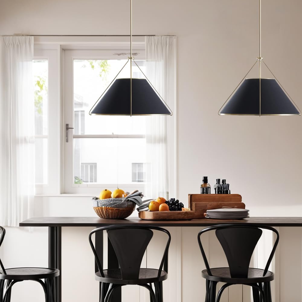 Voloraris Vintage Industrial Konisch Stoff Pendelleuchte-Letslighting