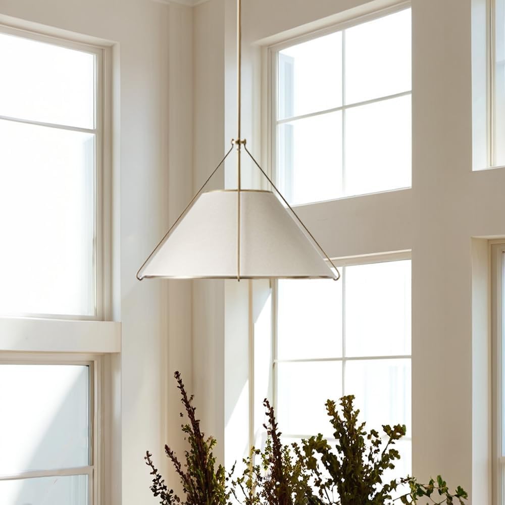 Voloraris Vintage Industrial Konisch Stoff Pendelleuchte-Letslighting
