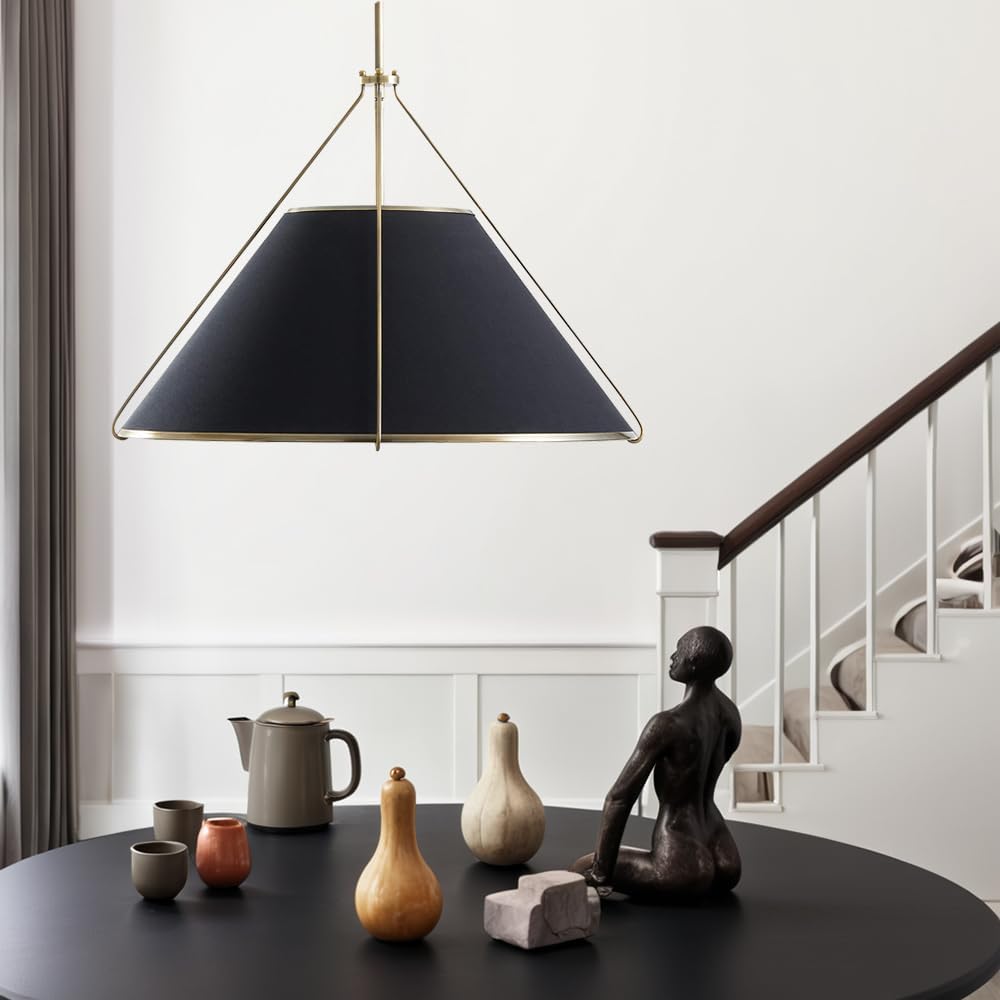 Voloraris Vintage Industrial Konisch Stoff Pendelleuchte-Letslighting