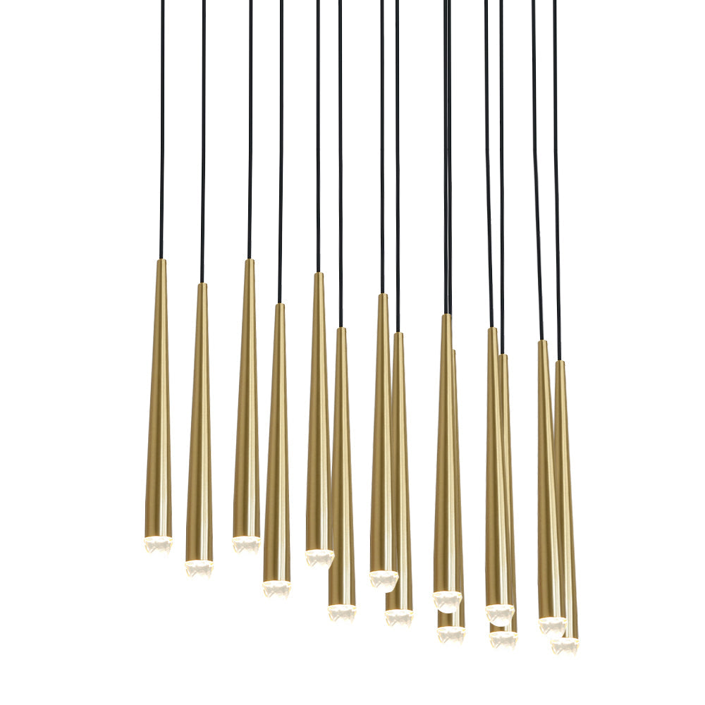 Chandelier with Polished Brass and Crystal Shades Minimalist - Letslighting