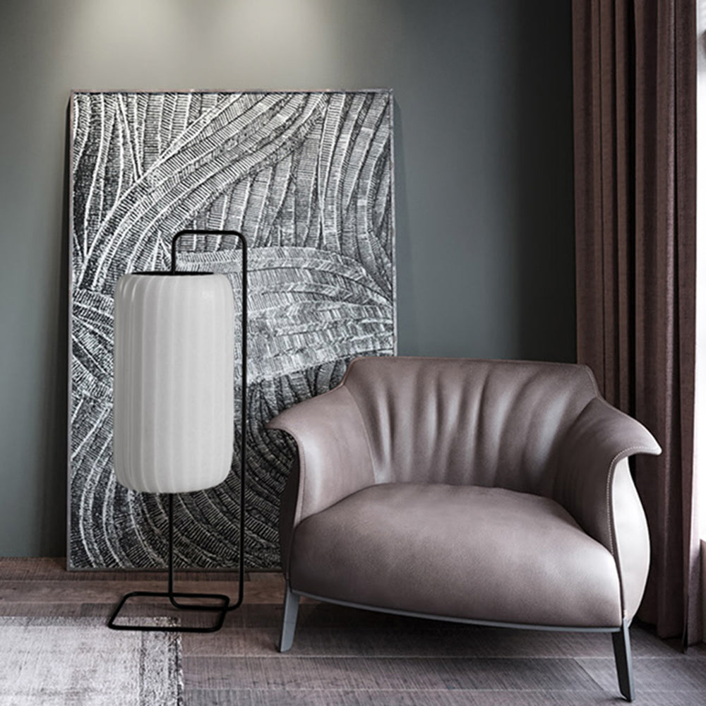 Ritta Minimalistische Säule Stoff Metall Stehleuchte, Schlafzimmer