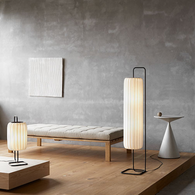 Ritta Minimalistische Säule Stoff Metall Stehleuchte, Schlafzimmer