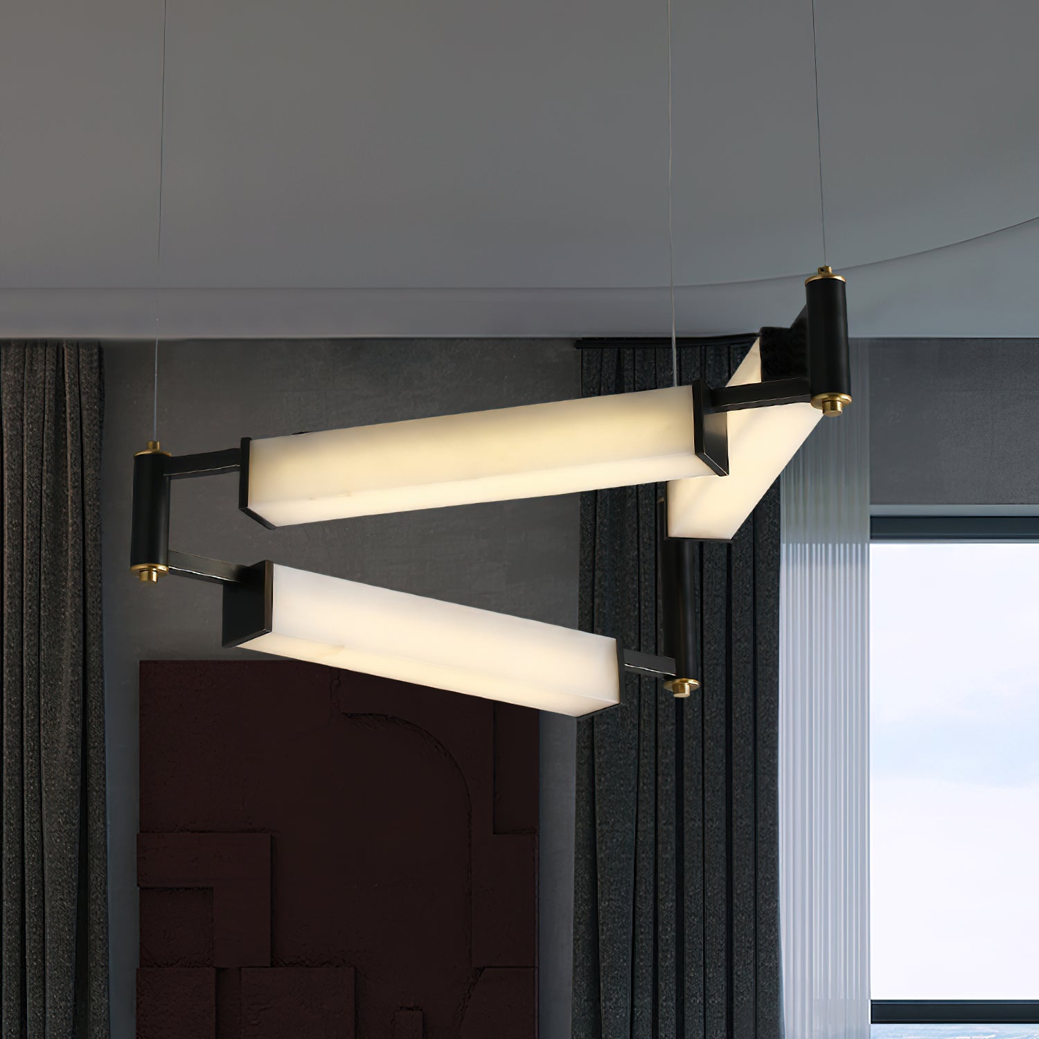 Arsorara Modern Minimalist Brass Alabaster Chandelier - Letslighting