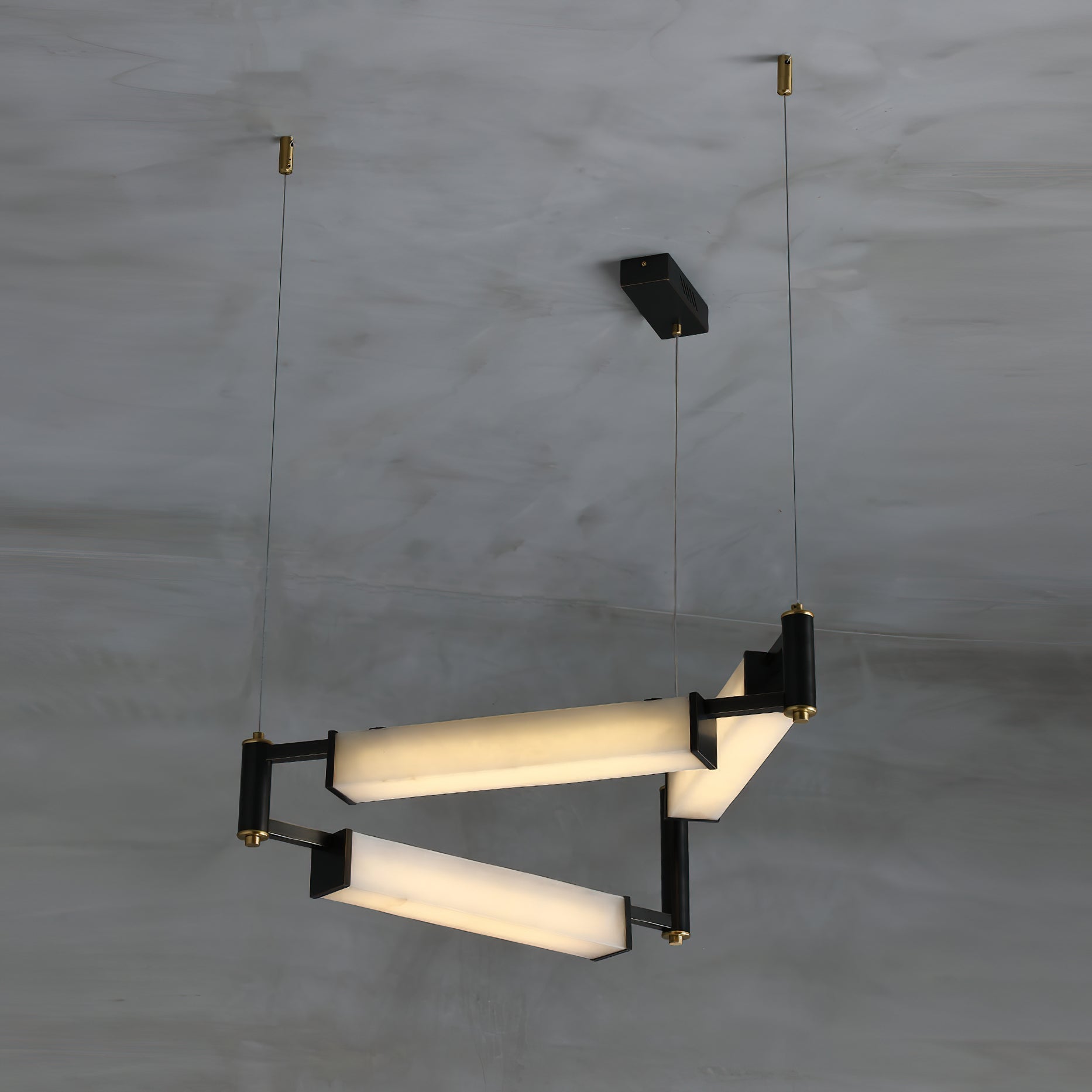 Arsorara Brass Alabaster Chandelier-Letslighting