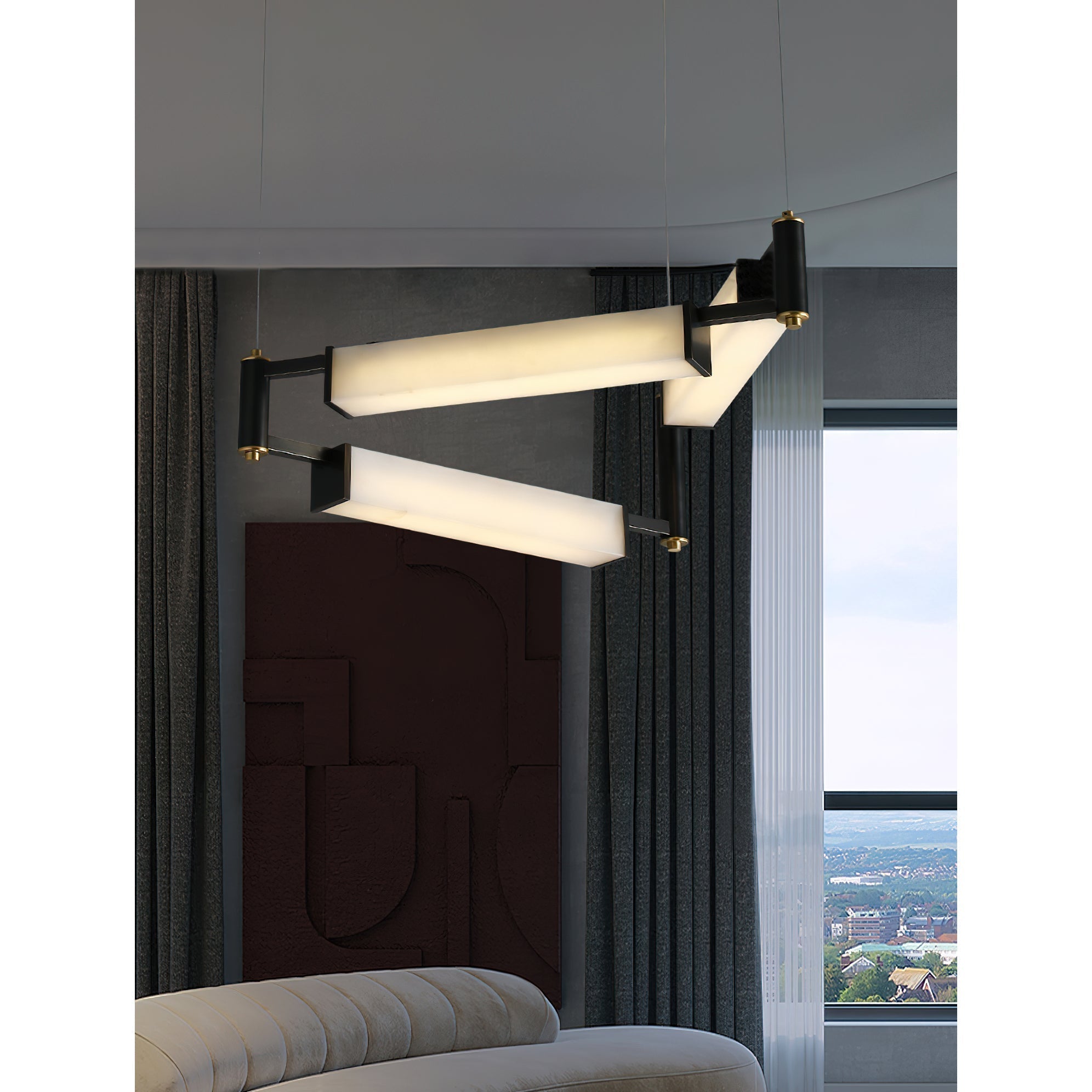 Arsorara Brass Alabaster Chandelier-Letslighting