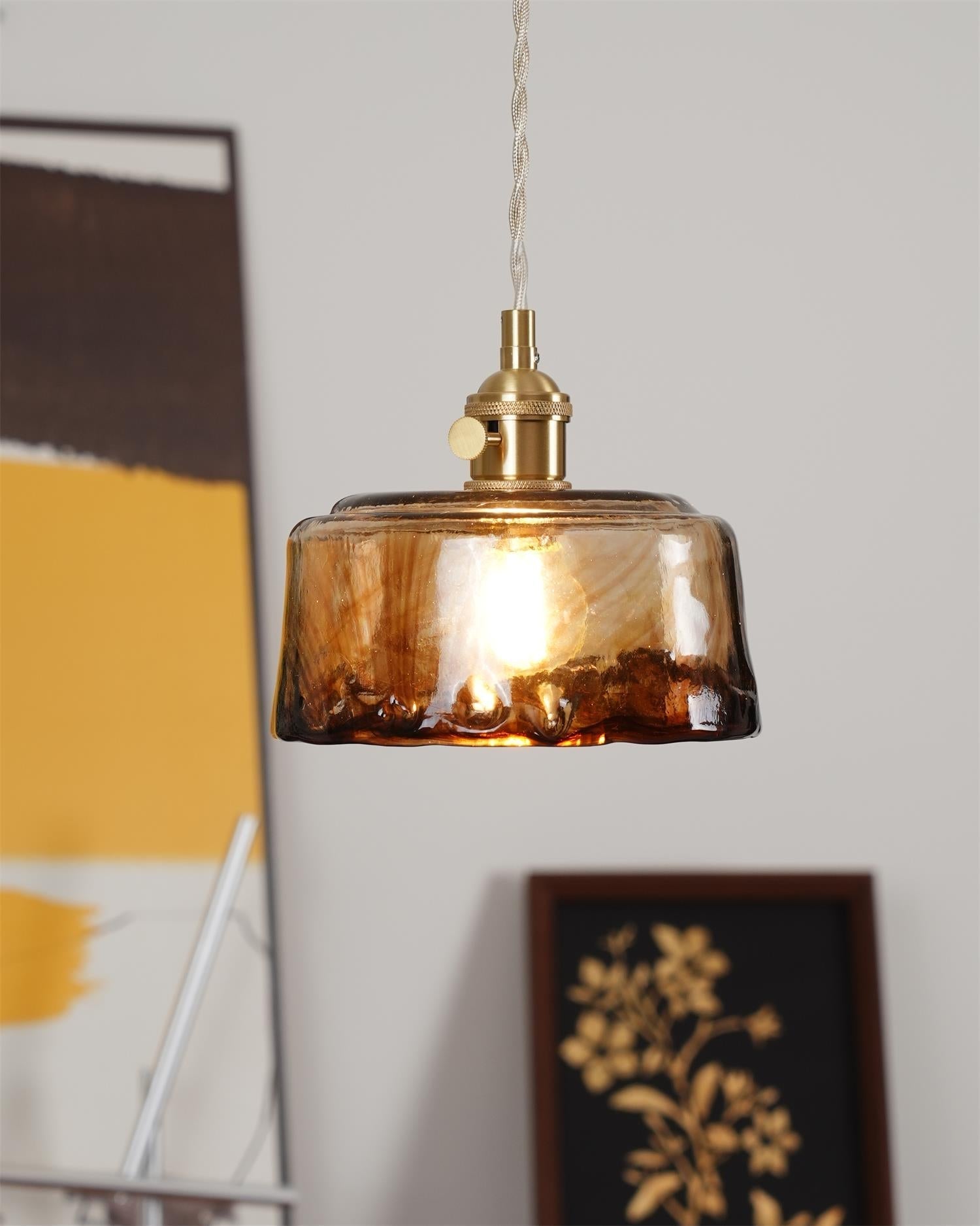 Amberlyn Vintage Amber Glass Pendant Light - Letslighting