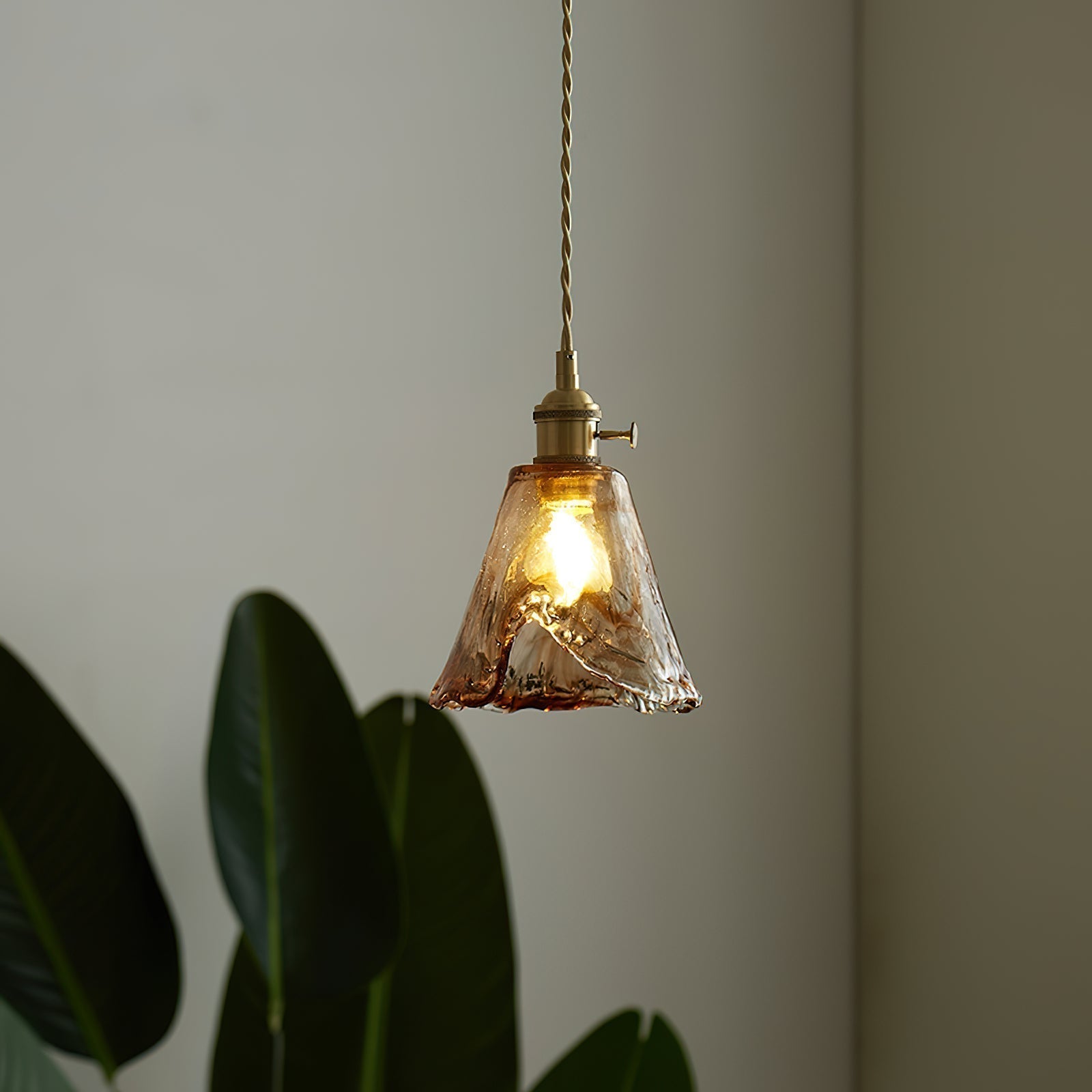 Amberlyn Vintage Amber Glass Pendant Light - Letslighting