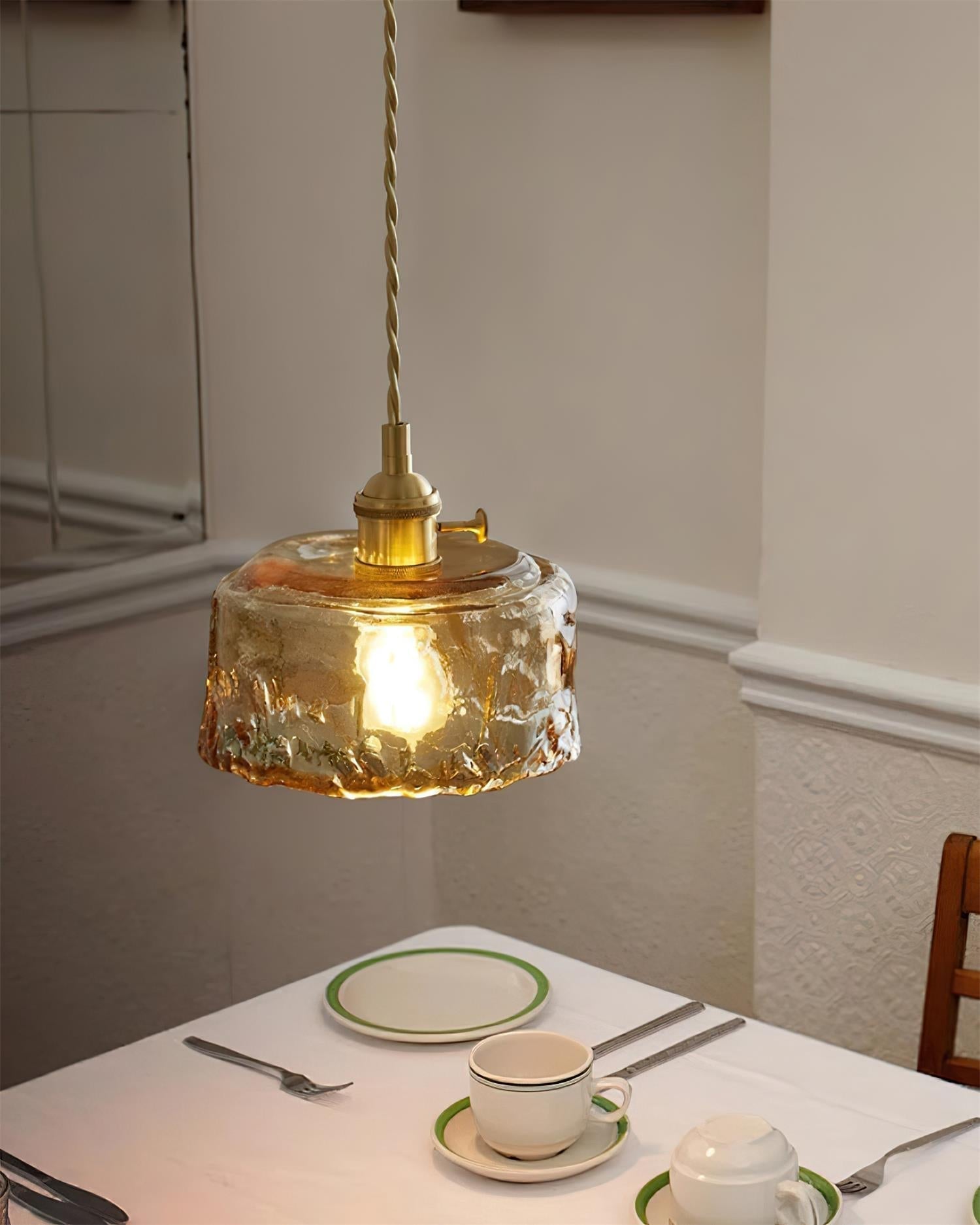 Amberlyn Vintage Amber Glass Pendant Light - Letslighting