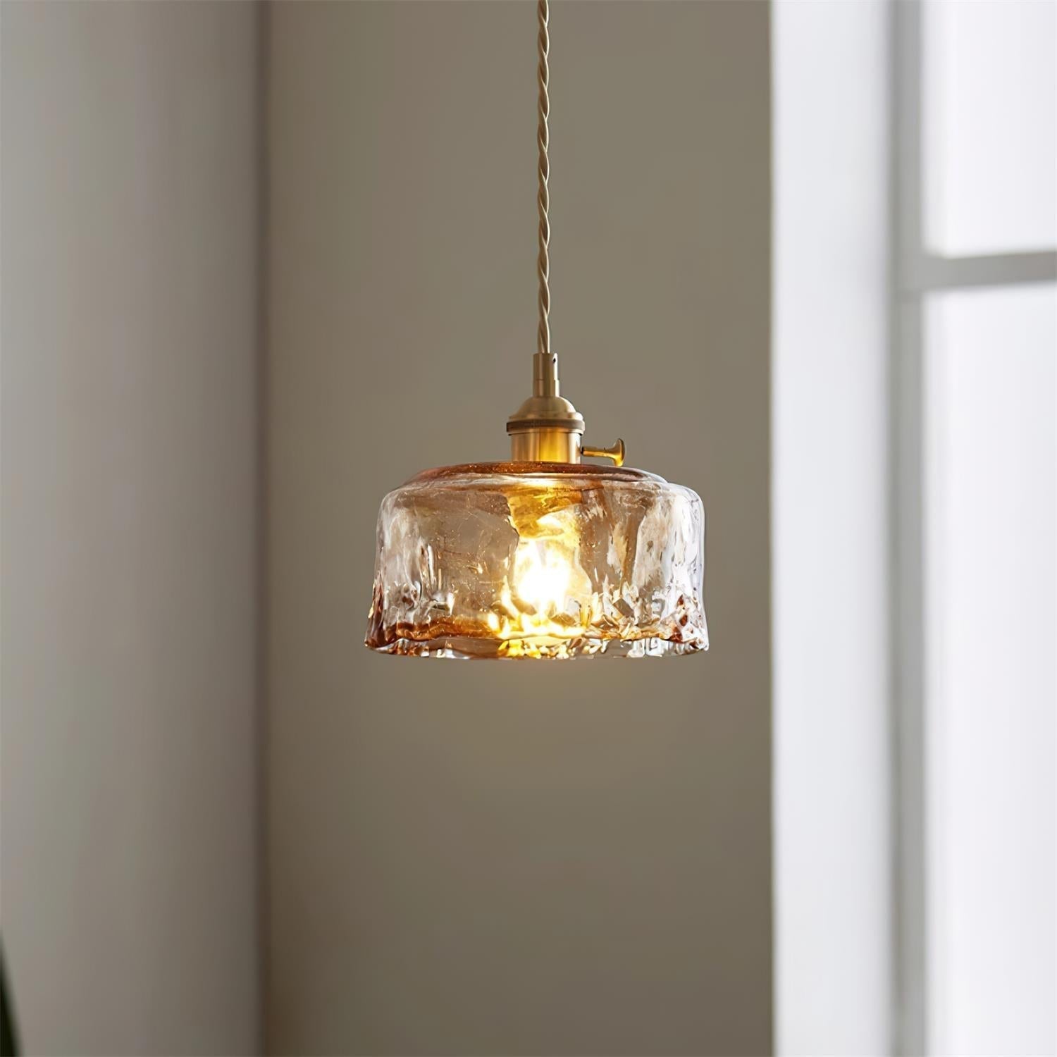 Amberlyn Vintage Amber Glass Pendant Light - Letslighting