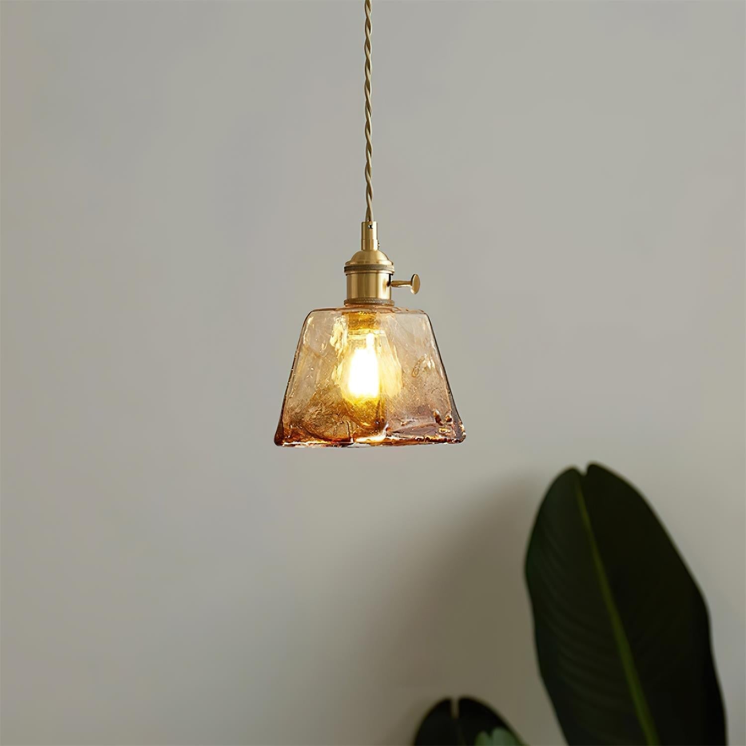 Amberlyn Vintage Amber Glass Pendant Light - Letslighting