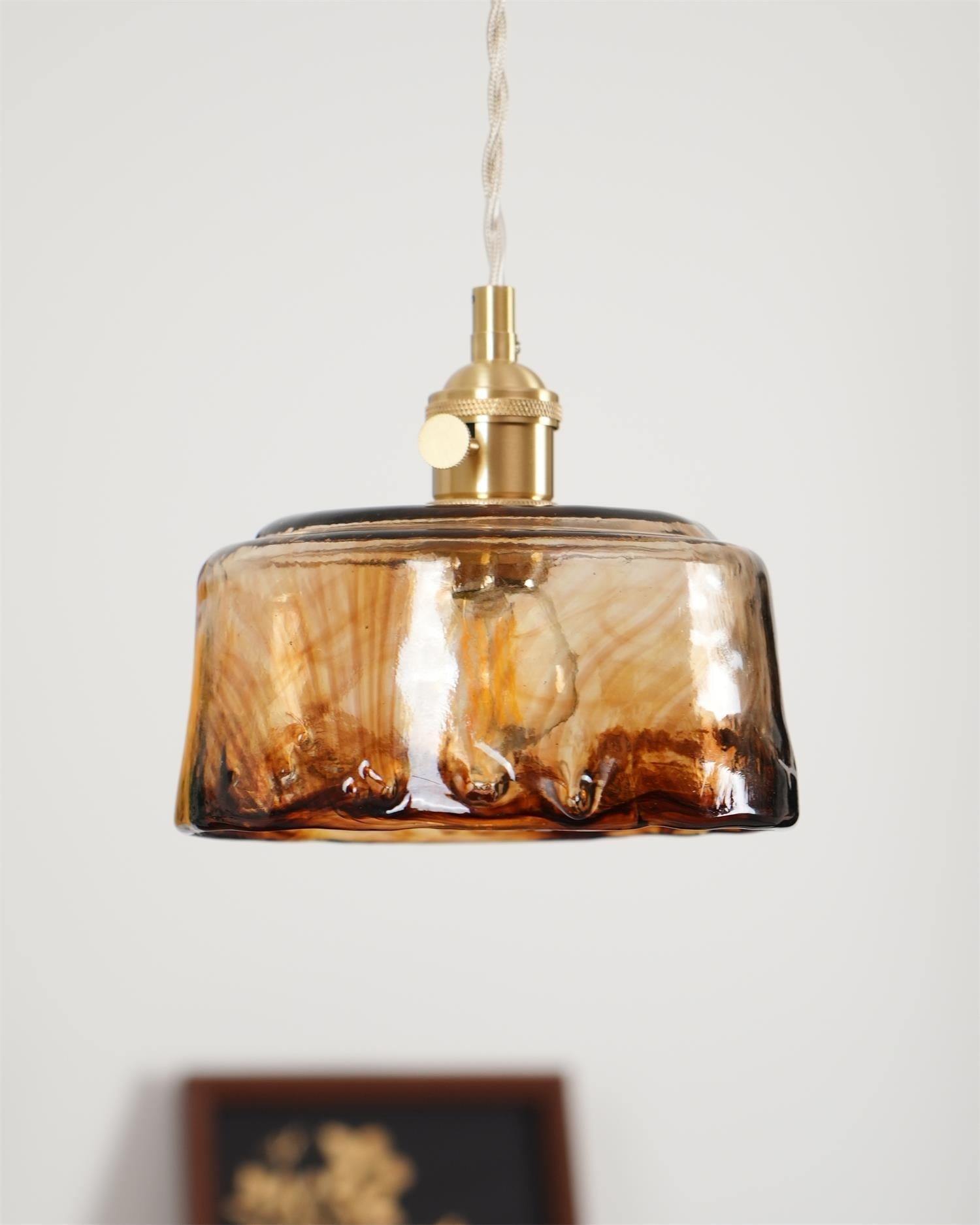 Amberlyn Vintage Amber Glass Pendant Light - Letslighting