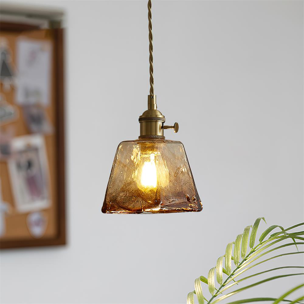 Amberlyn Vintage Amber Glass Pendant Light - Letslighting