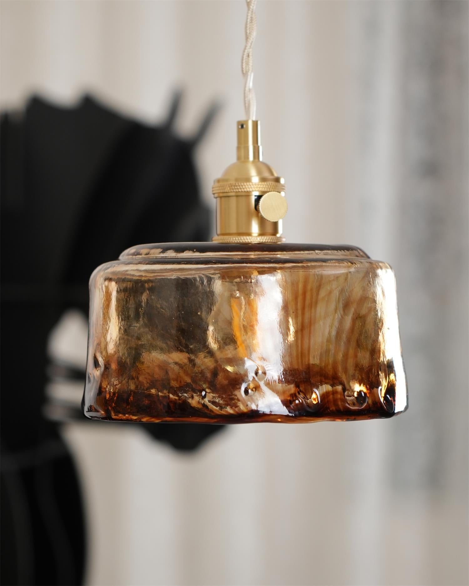 Amberlyn Vintage Amber Glass Pendant Light - Letslighting