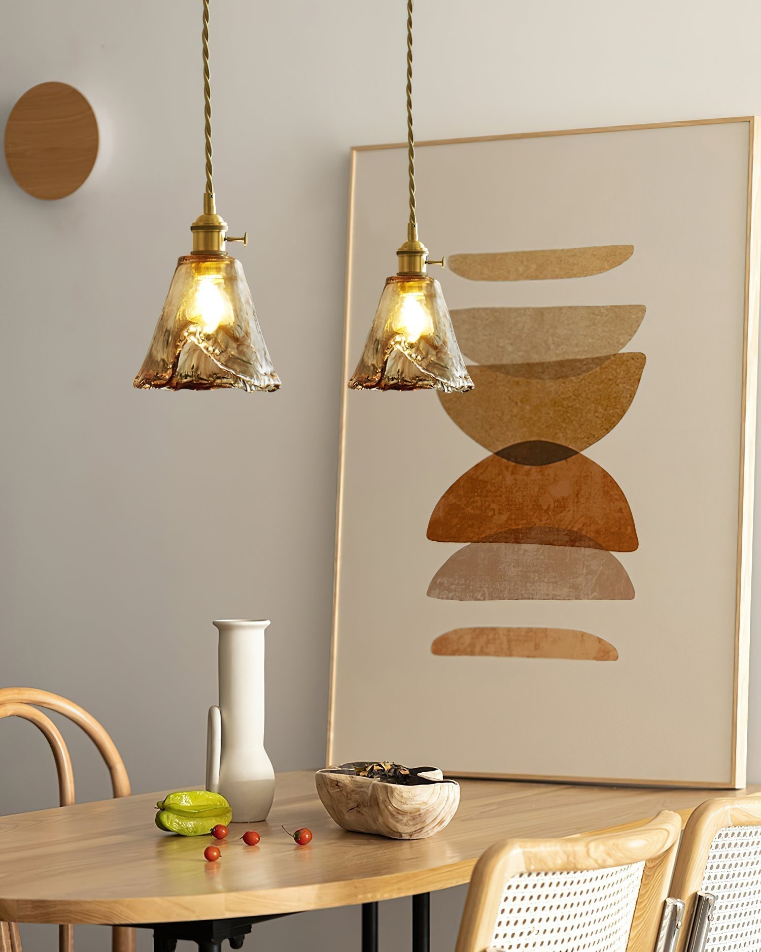 Amberlyn Vintage Amber Glass Pendant Light - Letslighting