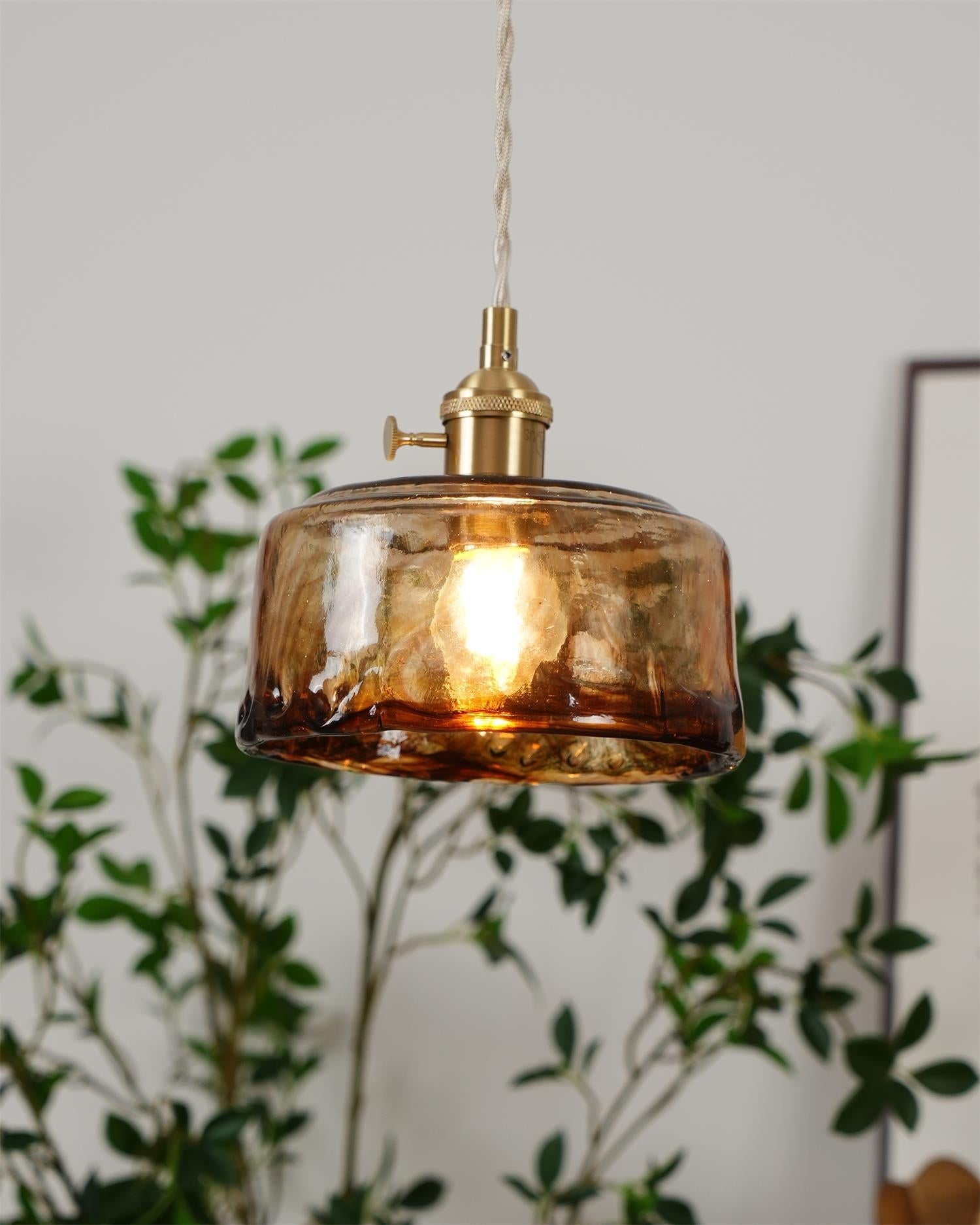 Amberlyn Vintage Amber Glass Pendant Light - Letslighting