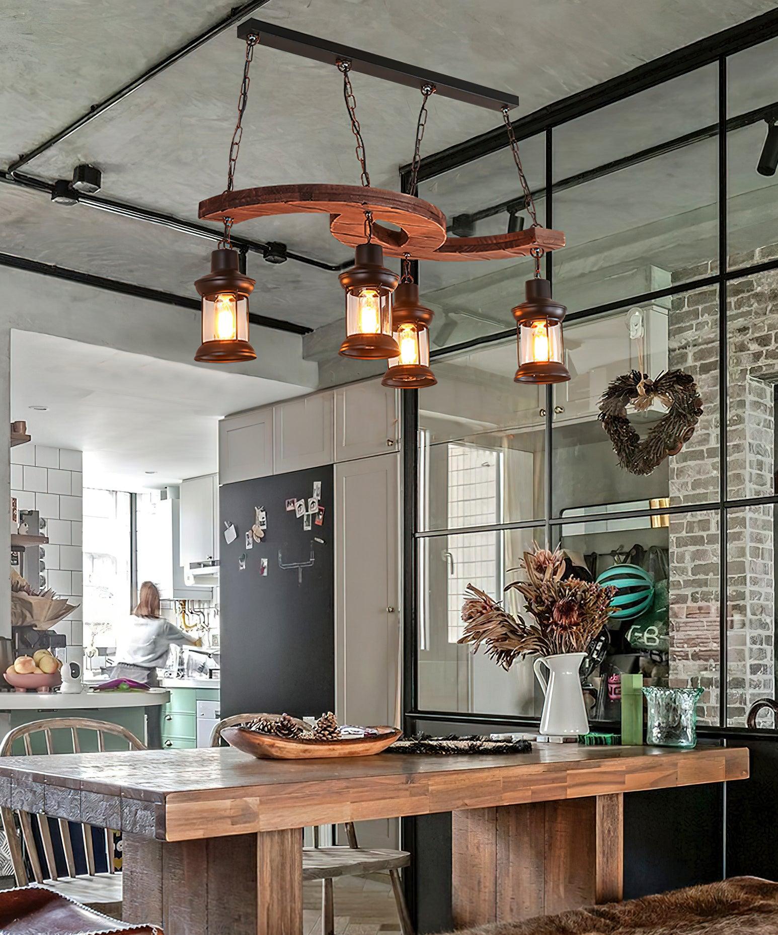 Aurora Kronleuchter Boot Holz Vintage-Letslighting