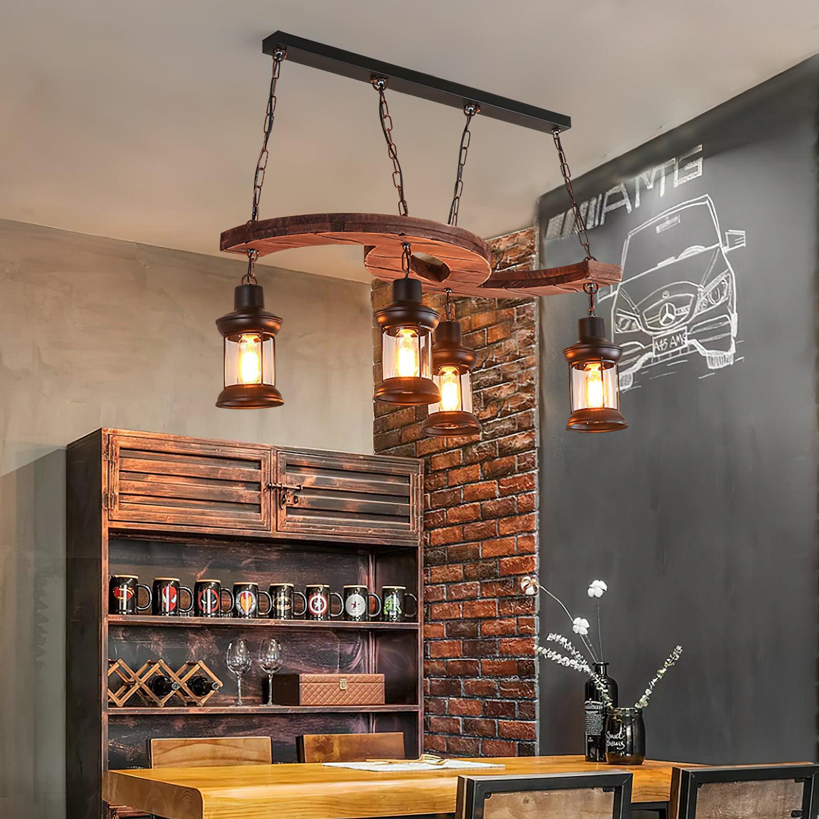 Aurora Kronleuchter Boot Holz Vintage-Letslighting