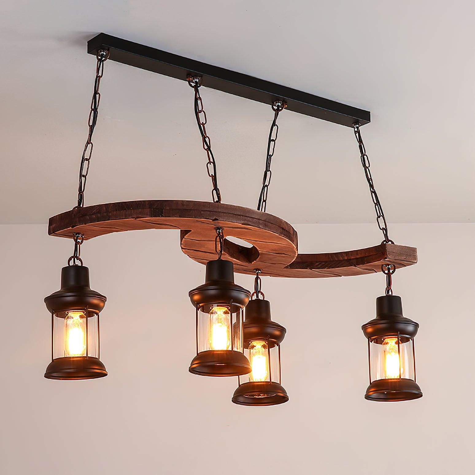 Aurora Kronleuchter Boot Holz Vintage-Letslighting