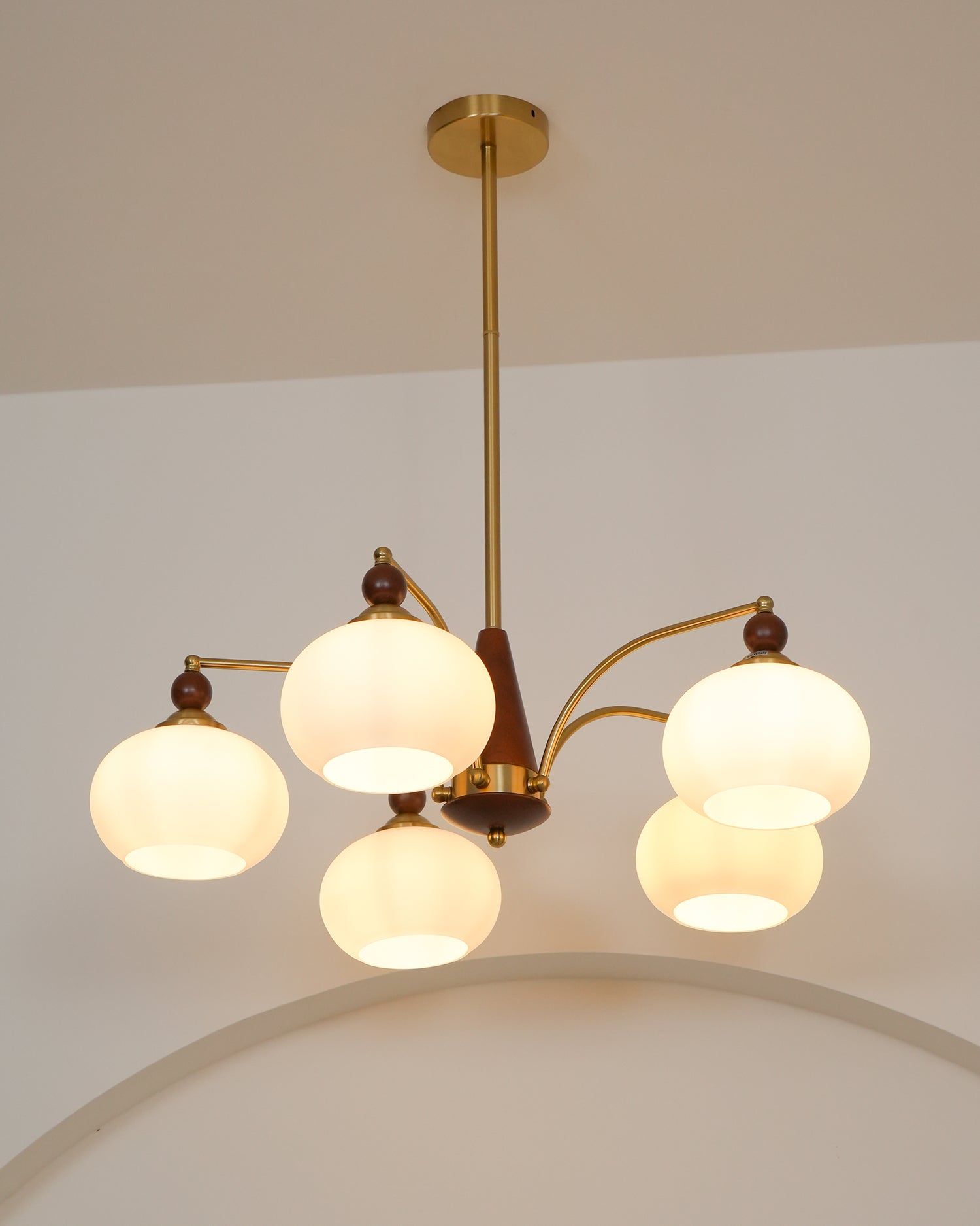 Lustra Retro Pendelleuchte Gelbes Glas Messing-Letslighting
