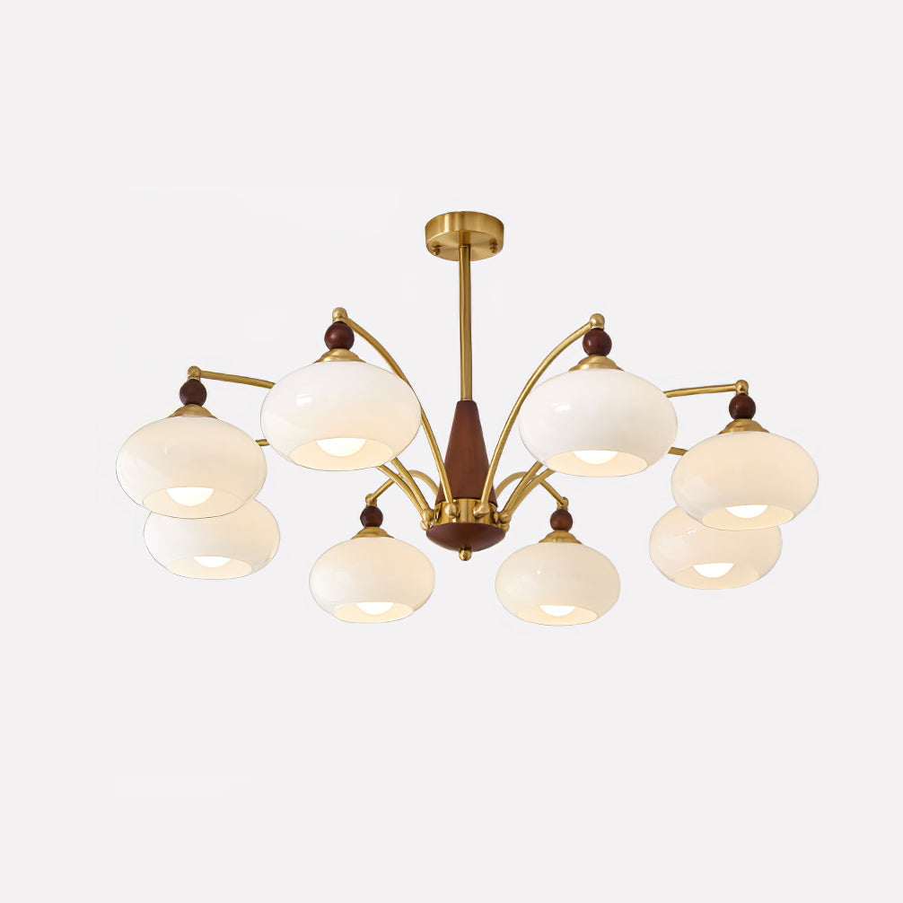 Lustra Retro Pendelleuchte Gelbes Glas Messing-Letslighting
