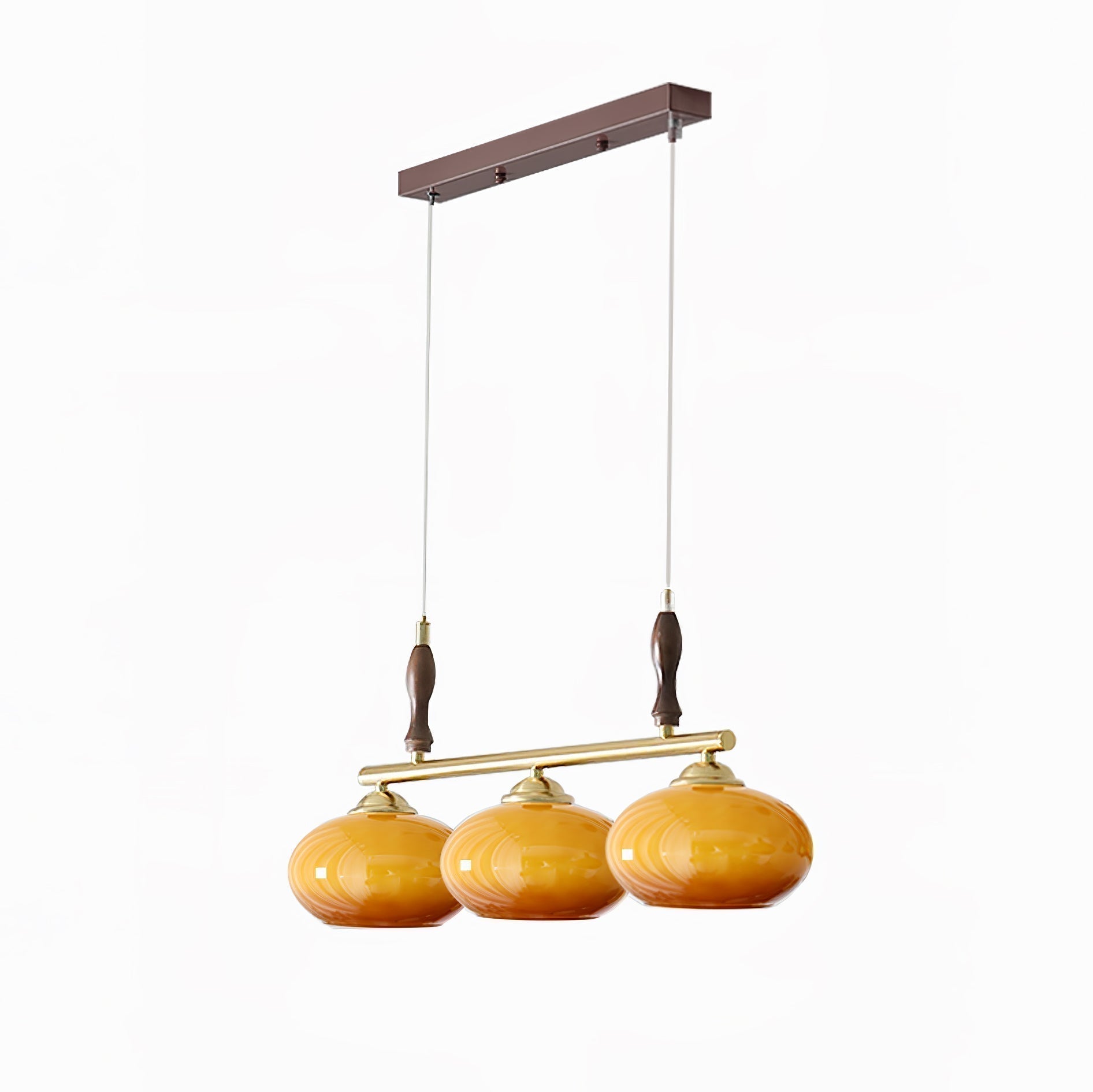 Lustra Retro Pendelleuchte Gelbes Glas Messing-Letslighting