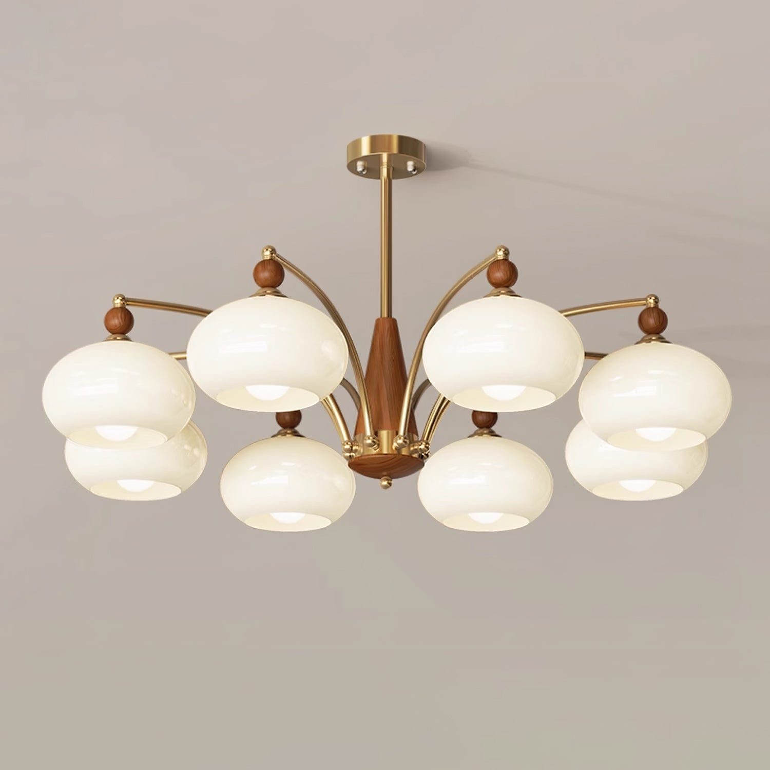 Lustra Retro Pendelleuchte Gelbes Glas Messing-Letslighting