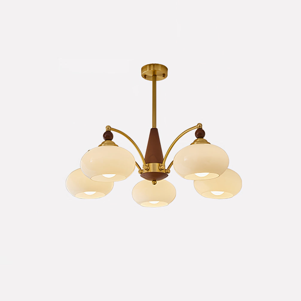 Lustra Retro Pendelleuchte Gelbes Glas Messing-Letslighting
