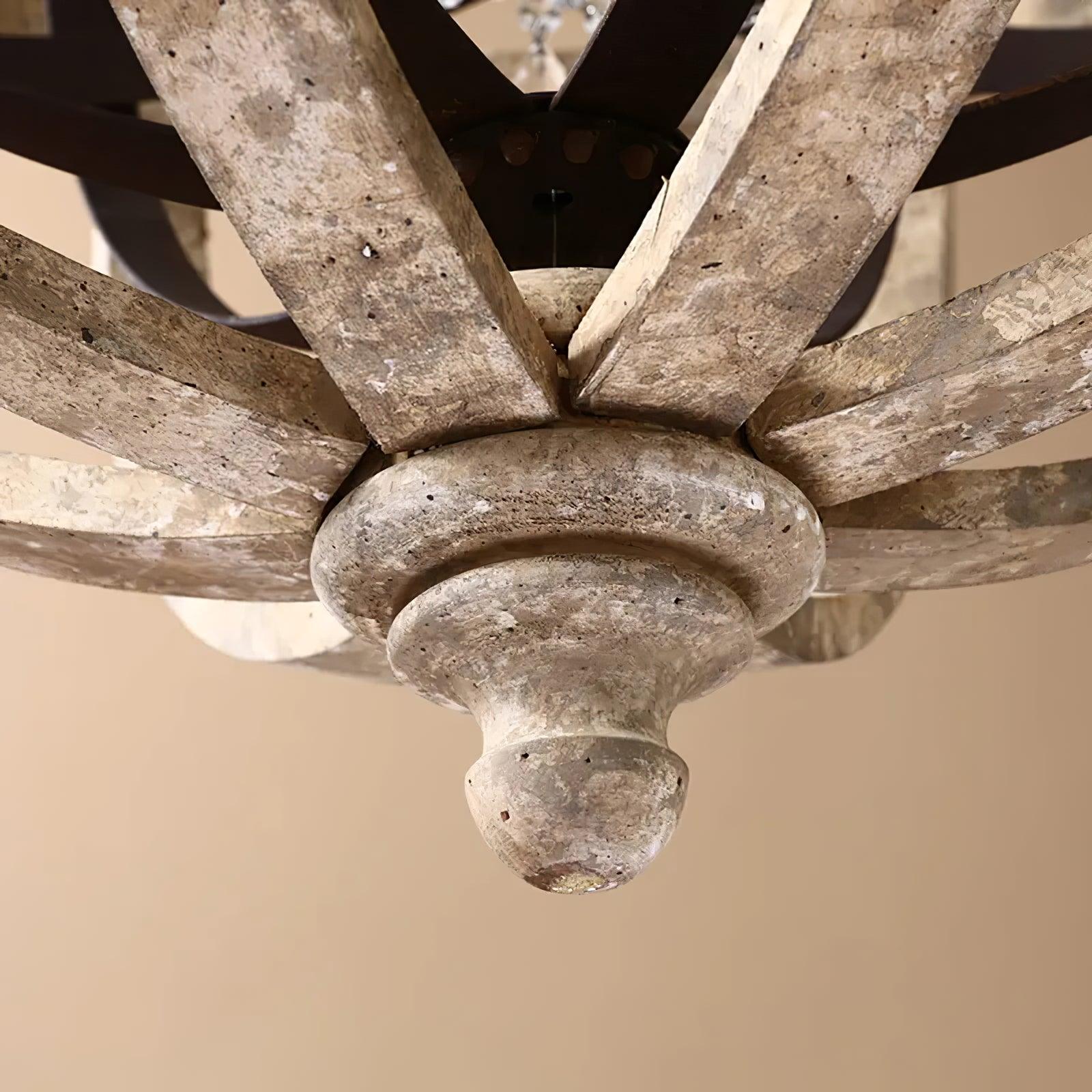 Lustra Kronleuchter Retro Globus mit Patiniertem Holz-Letslighting