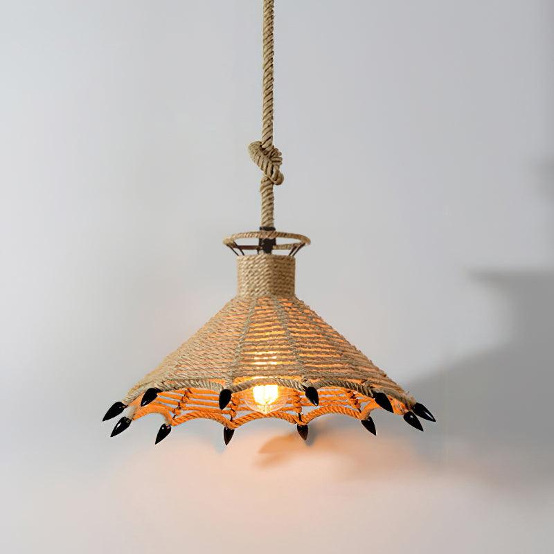 Evliran Retro Hanfseil Interessante Pendelleuchte-Letslighting