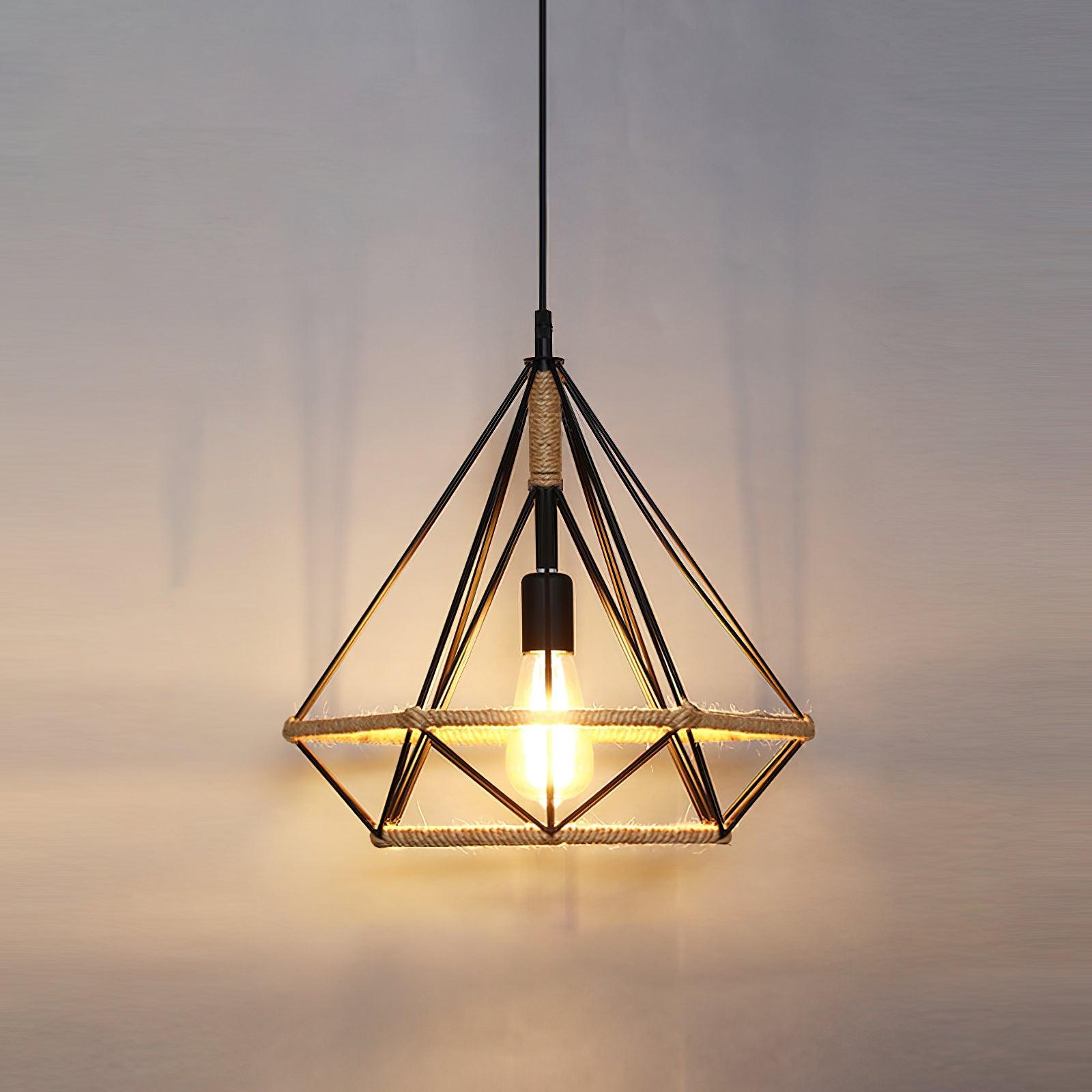 Evliran Retro Hanfseil Interessante Pendelleuchte-Letslighting