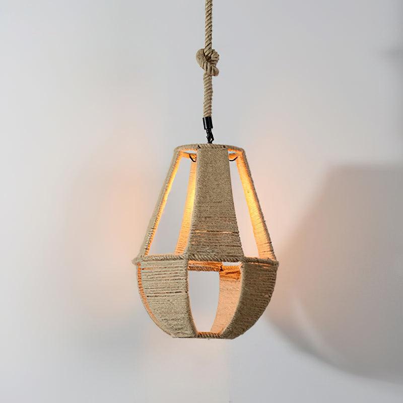 Evliran Retro Hanfseil Interessante Pendelleuchte-Letslighting