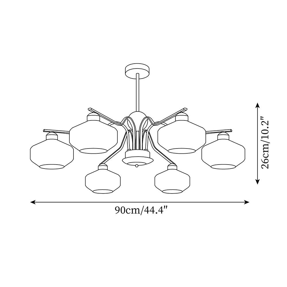 Luna Vintage Kronleuchter aus Glas und Nussbaum-Letslighting