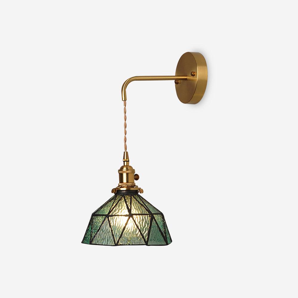 Wandleuchte Geometrisch Buntglas Schirm Vintage Messing Arm Ländlich-Letslighting