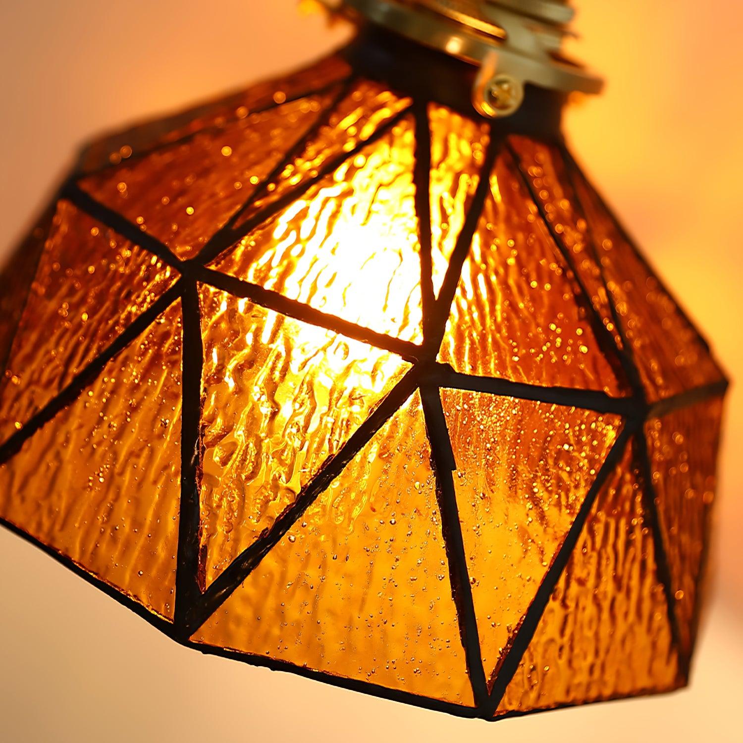 Wandleuchte Geometrisch Buntglas Schirm Vintage Messing Arm Ländlich-Letslighting