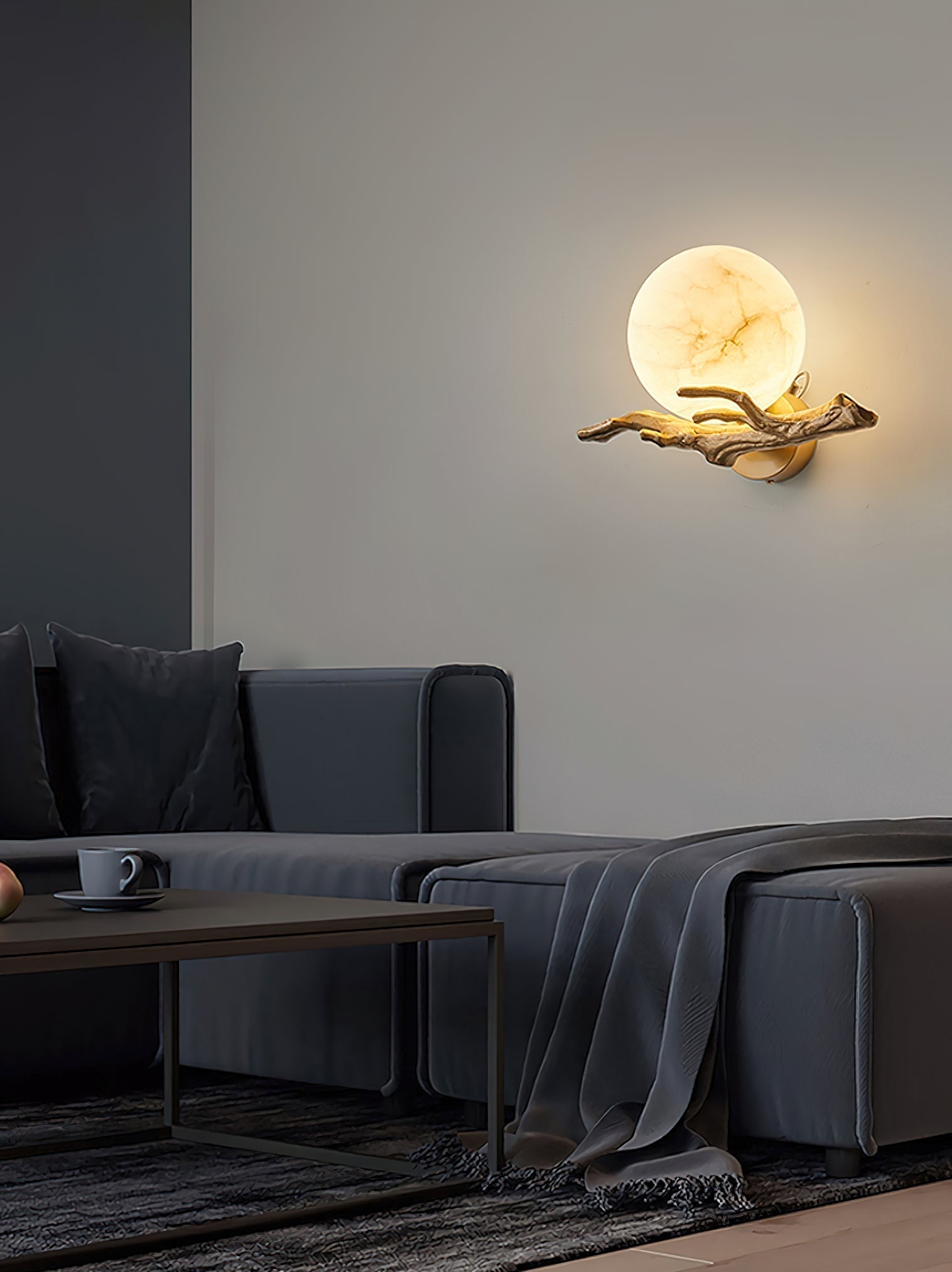 Ormirara Modern Minimalist Retro Twigs Alabaster Wall Lamp - Letslighting