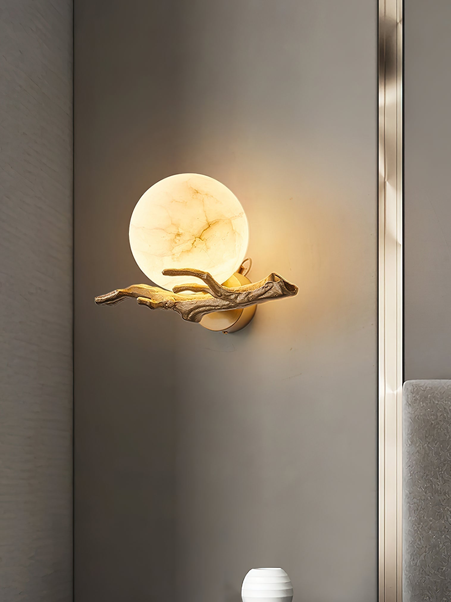 Ormirara Modern Minimalist Retro Twigs Alabaster Wall Lamp - Letslighting