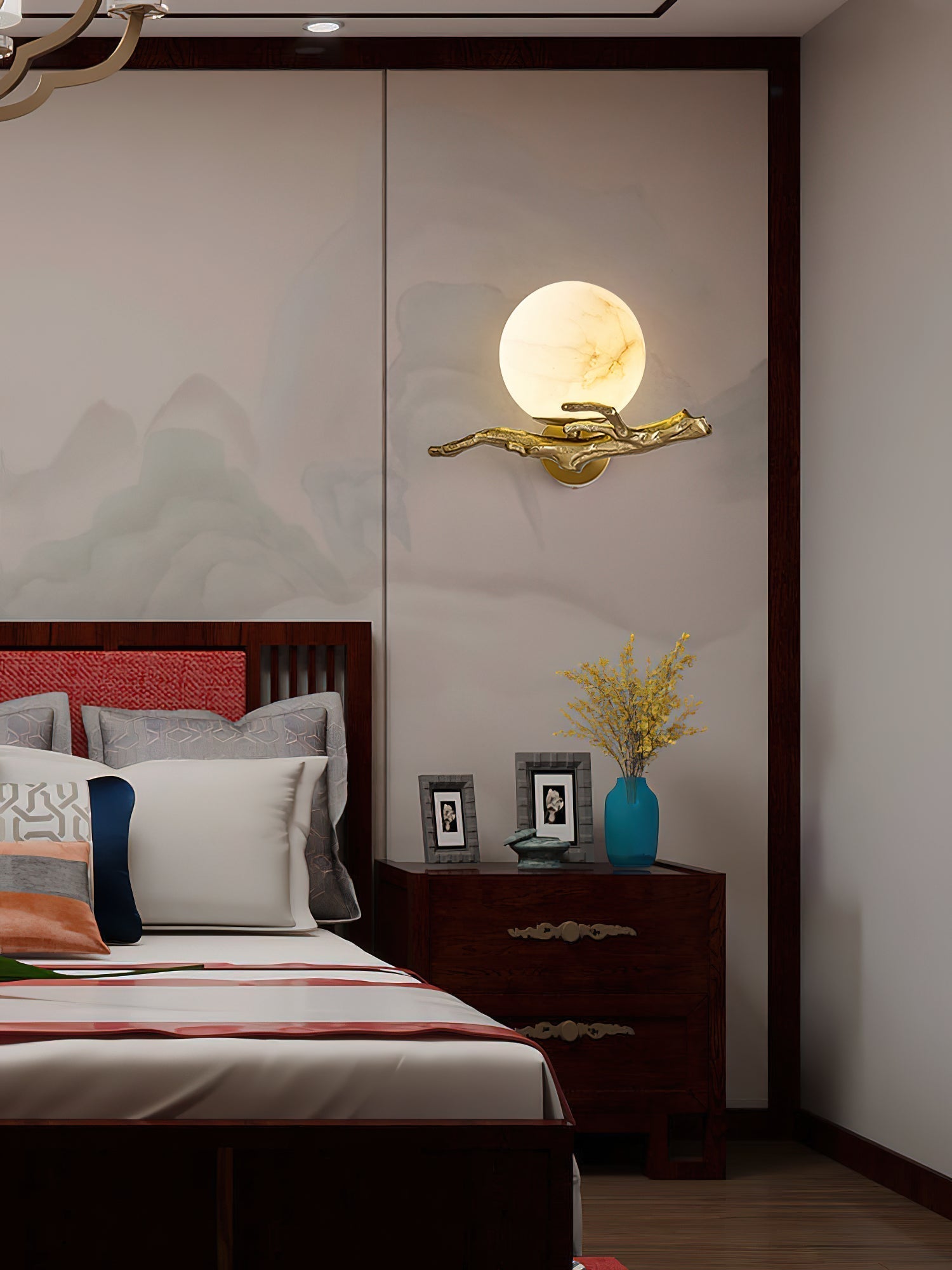 Ormirara Modern Minimalist Retro Twigs Alabaster Wall Lamp - Letslighting