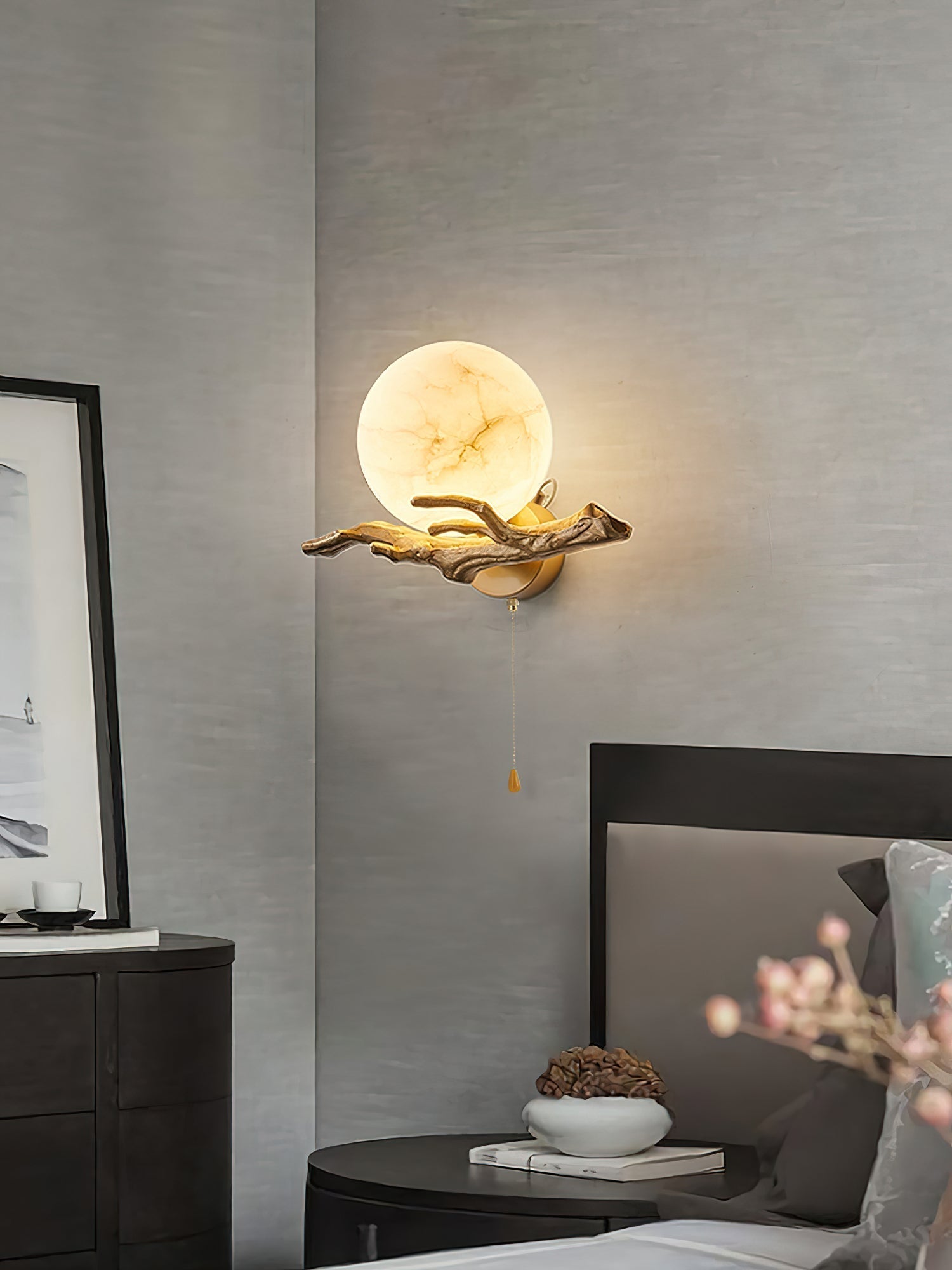 Ormirara Modern Minimalist Retro Twigs Alabaster Wall Lamp - Letslighting