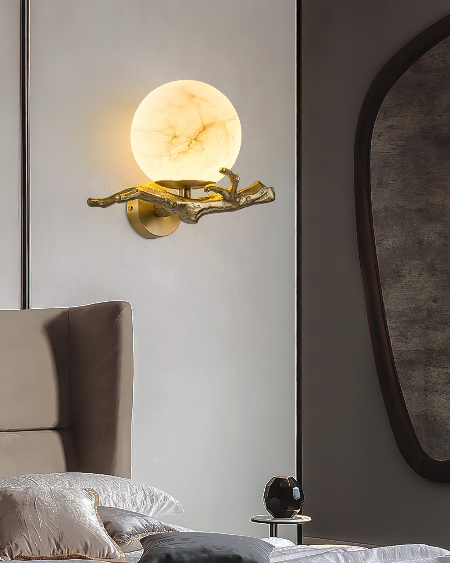 Ormirara Modern Minimalist Retro Twigs Alabaster Wall Lamp - Letslighting