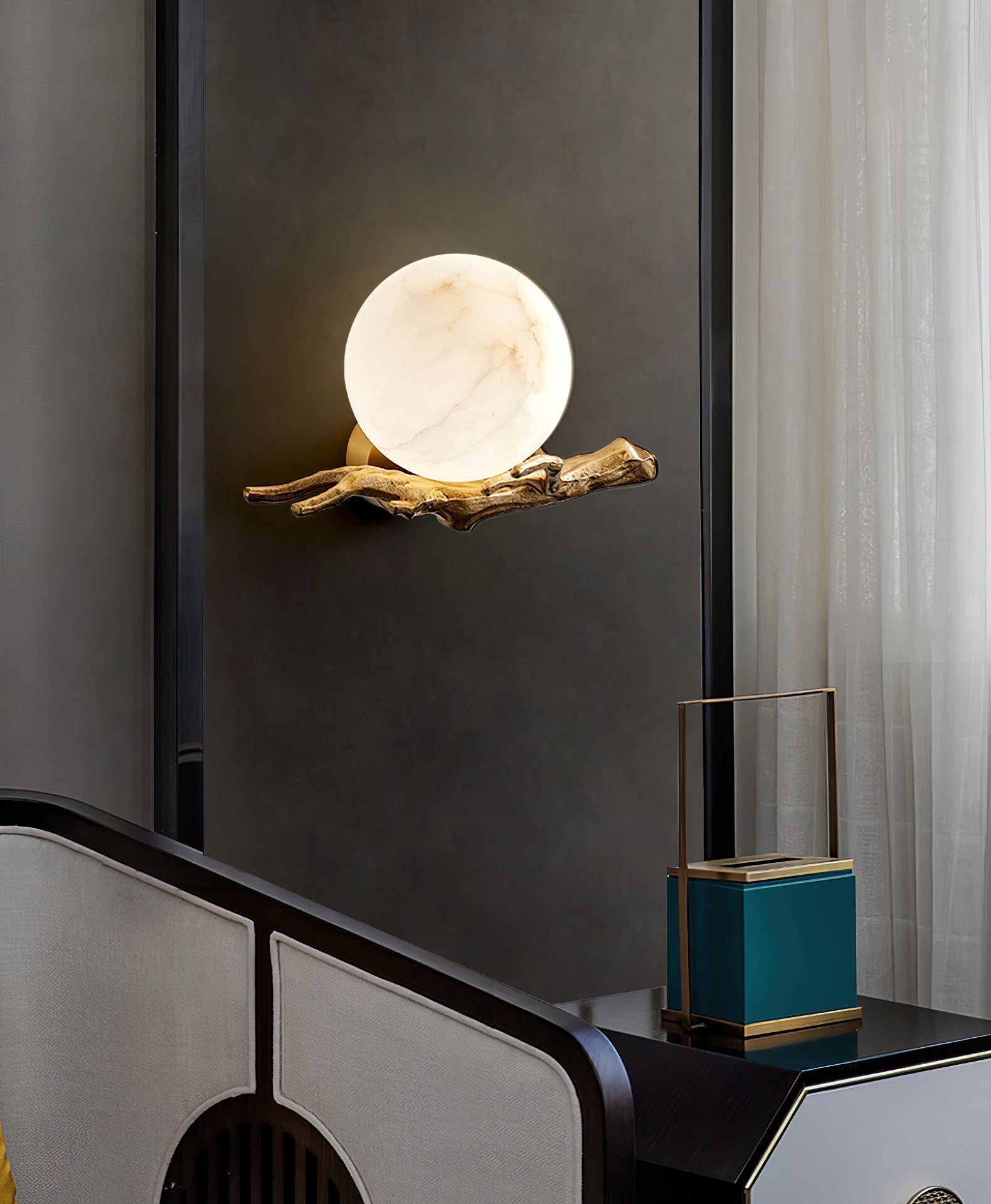 Ormirara Modern Minimalist Retro Twigs Alabaster Wall Lamp - Letslighting