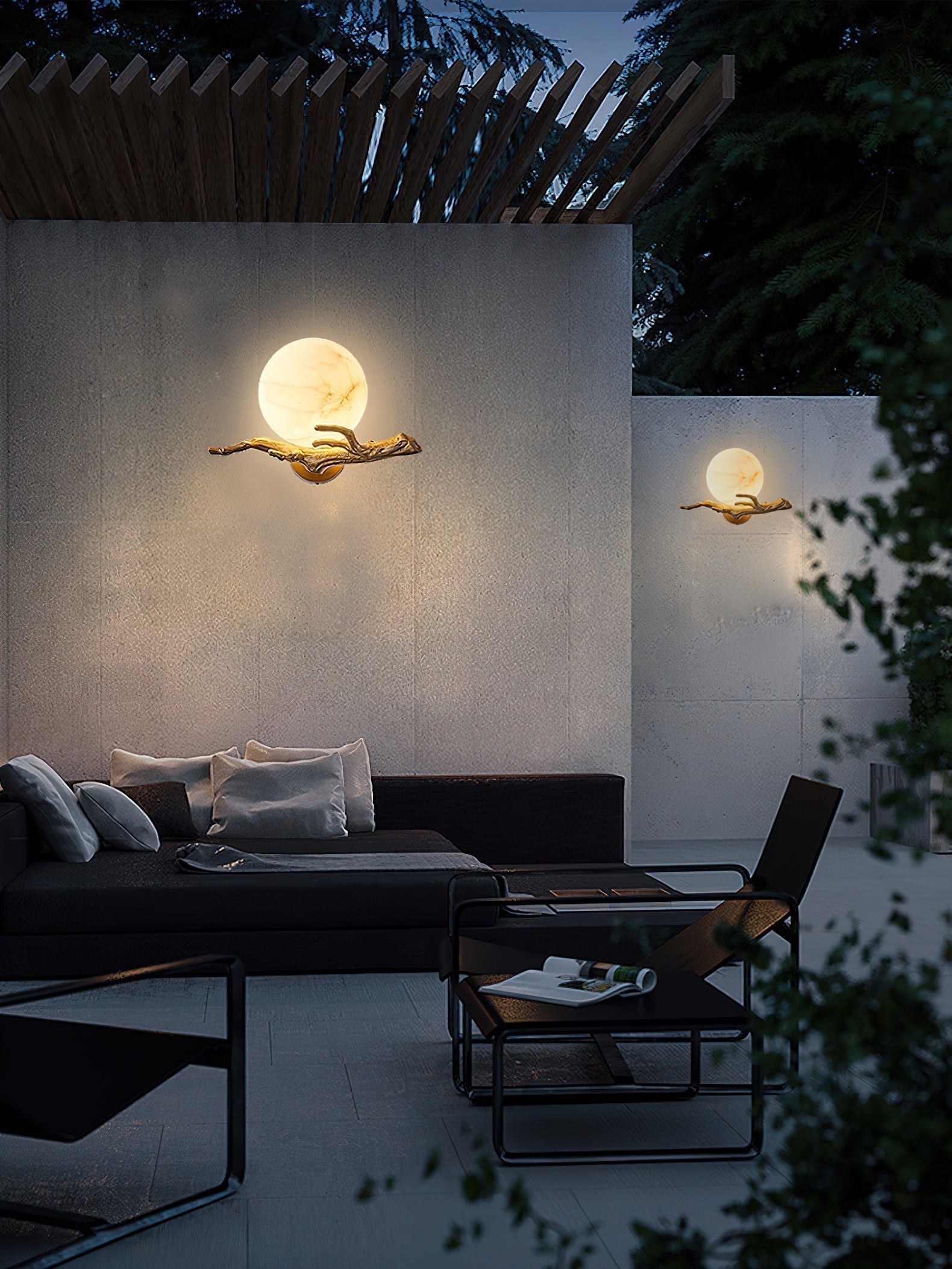 Ormirara Modern Minimalist Retro Twigs Alabaster Wall Lamp - Letslighting