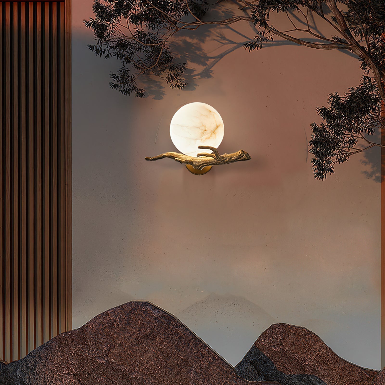 Ormirara Modern Minimalist Retro Twigs Alabaster Wall Lamp - Letslighting