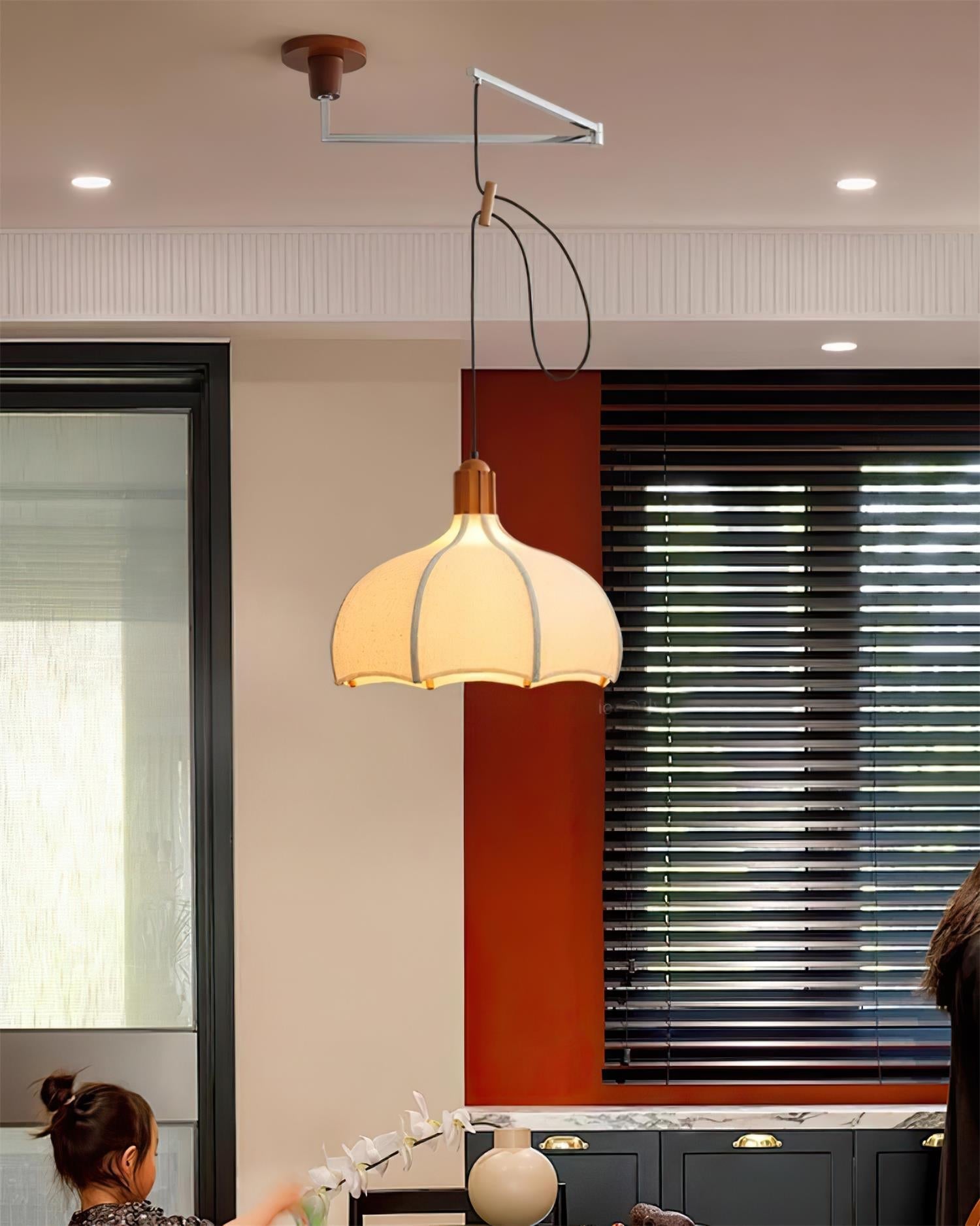 Eldin Pendelleuchte Verstellbarer Stoffschirm Metall-Letslighting